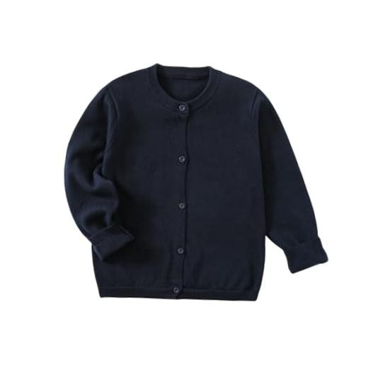 Girls’ Cardigans Sweater School Uniforms Cotton Long Sleeve 7-8 Years Navy