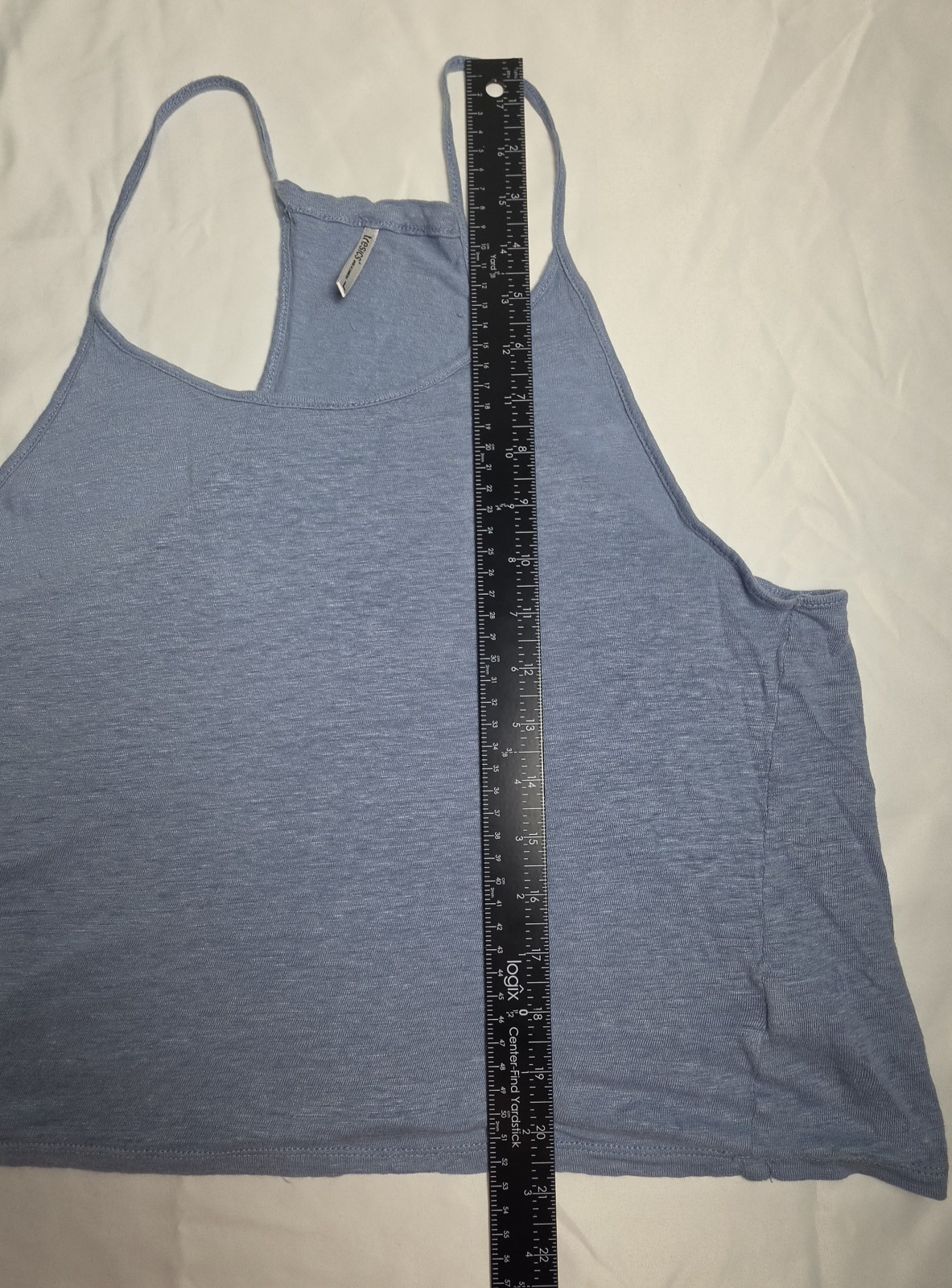 Tresics 100% Linen Blue Racerback Swing Cami Top Wmn’s Size L Coastal Minimalist