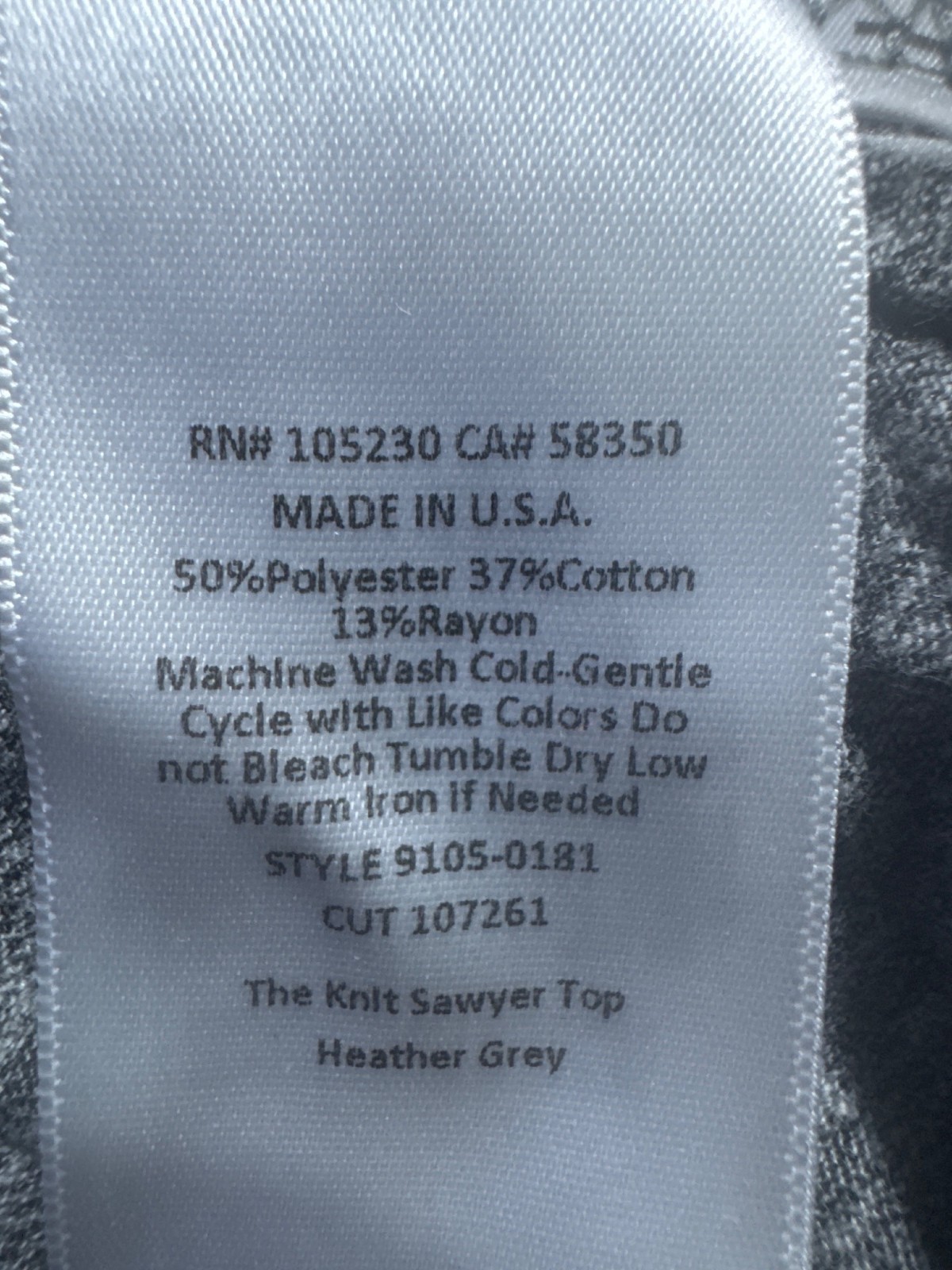 Current Elliott The Knit Sawyer Top Plus Size 3 Gray