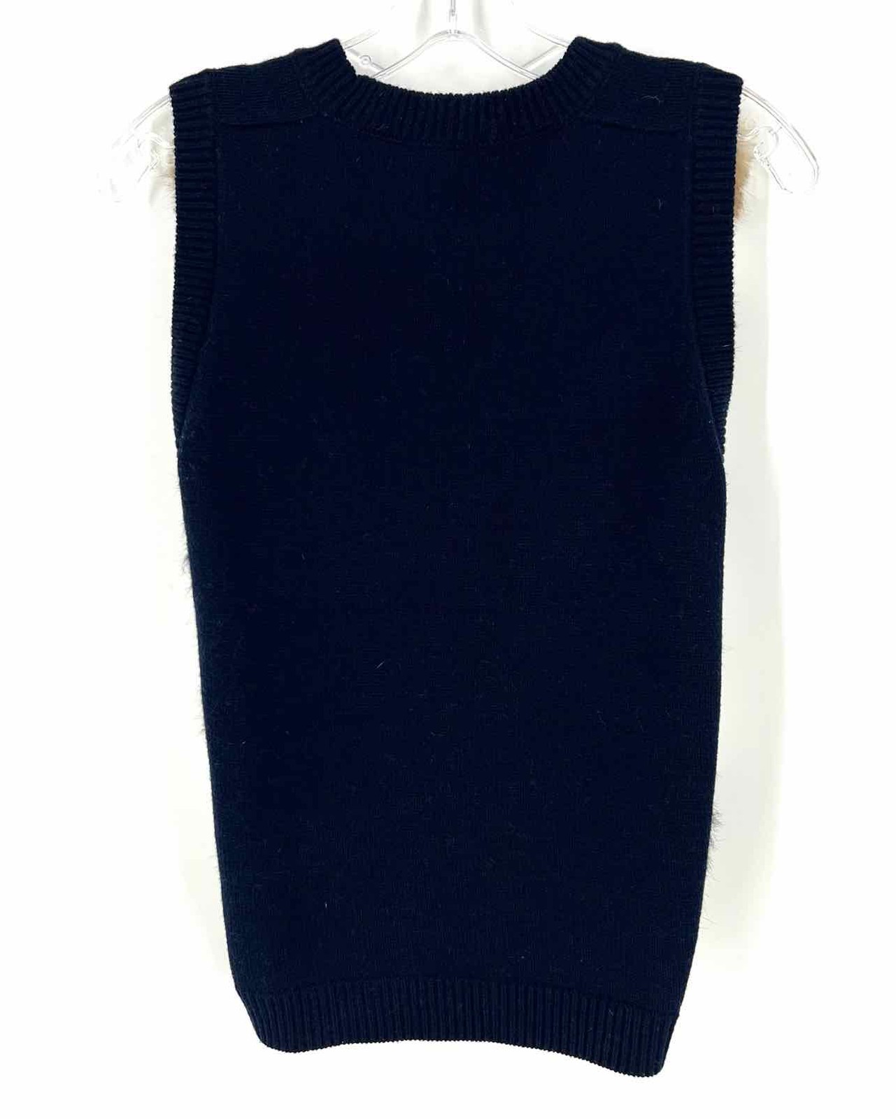 Opening Ceremony Size XS Navy/Multi Merino Wool Rabbit Fur Designer Sweater Vest