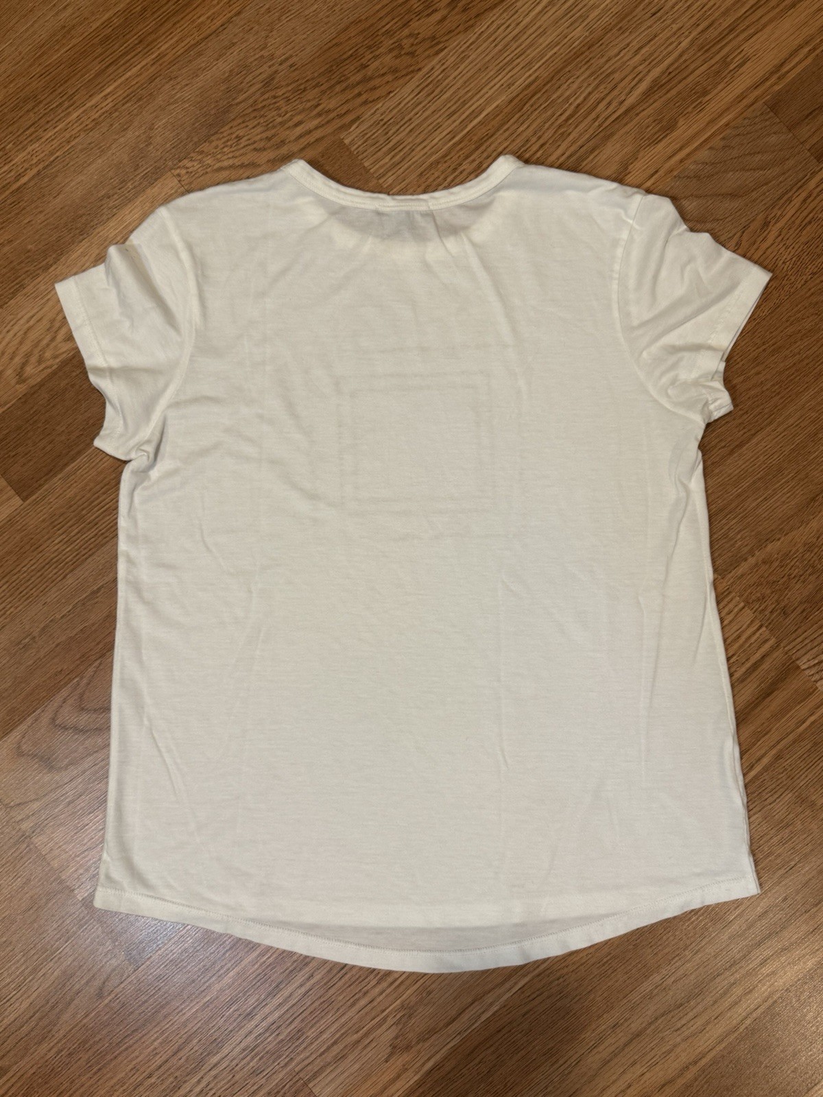 Massimo Dutti Soft White With Gold Chain T-shirt Designer Luxury Women’s Sz MED