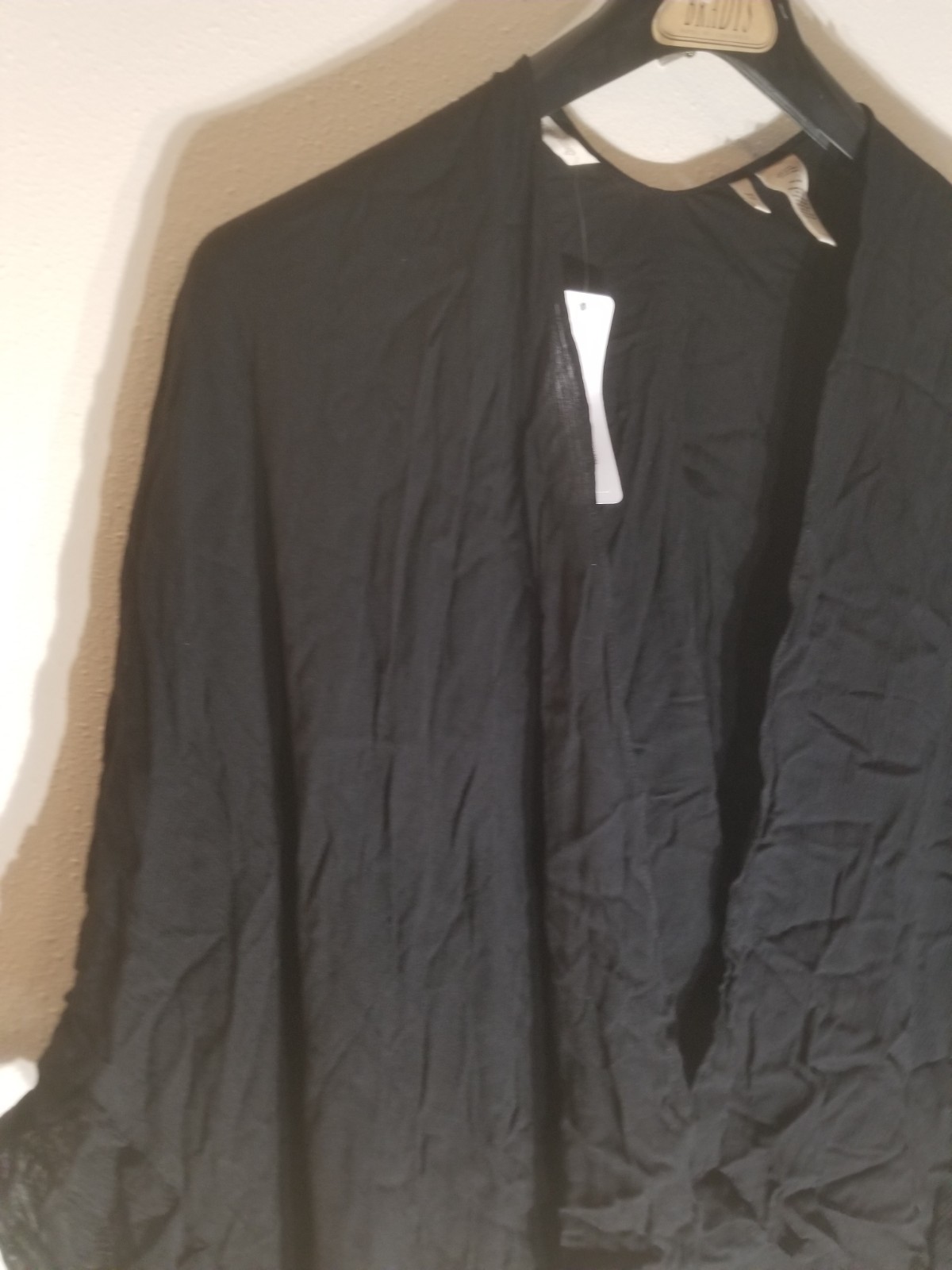 Soft Surroundings Ciera Ruffle Ruana Black One Size New With Tags $69