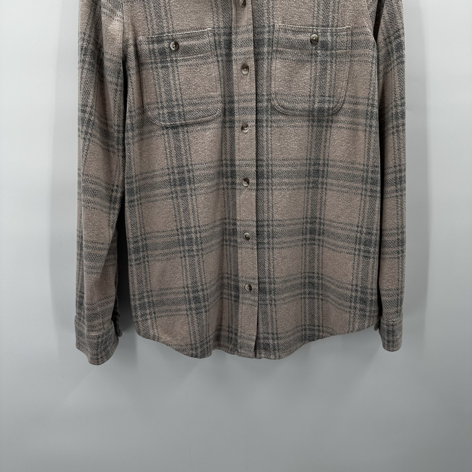 Faherty Shirt Womens Medium Plaid Flannel Button Soft Boxy Outdoor Preppy