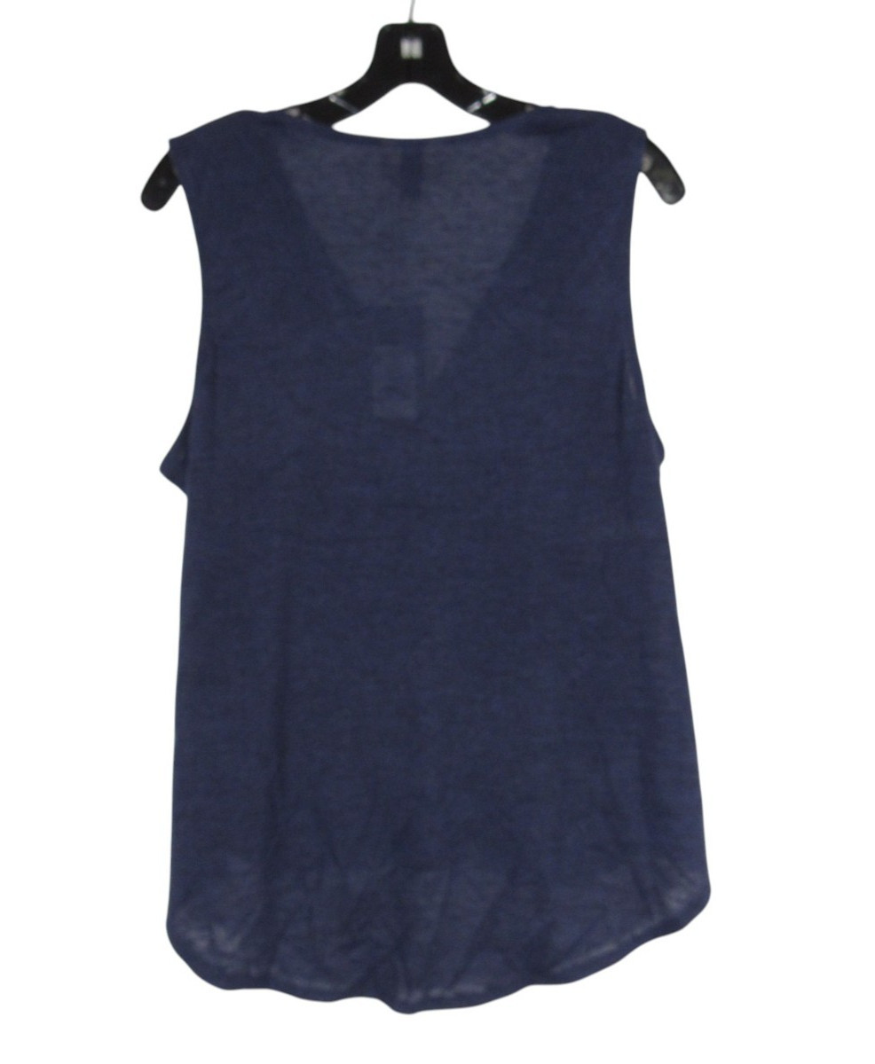 NWT UNIVERSAL THREADS Navy SLUB KNIT Sleeveless BLOUSON SURPLICE BLOUSE/TOP Sz L