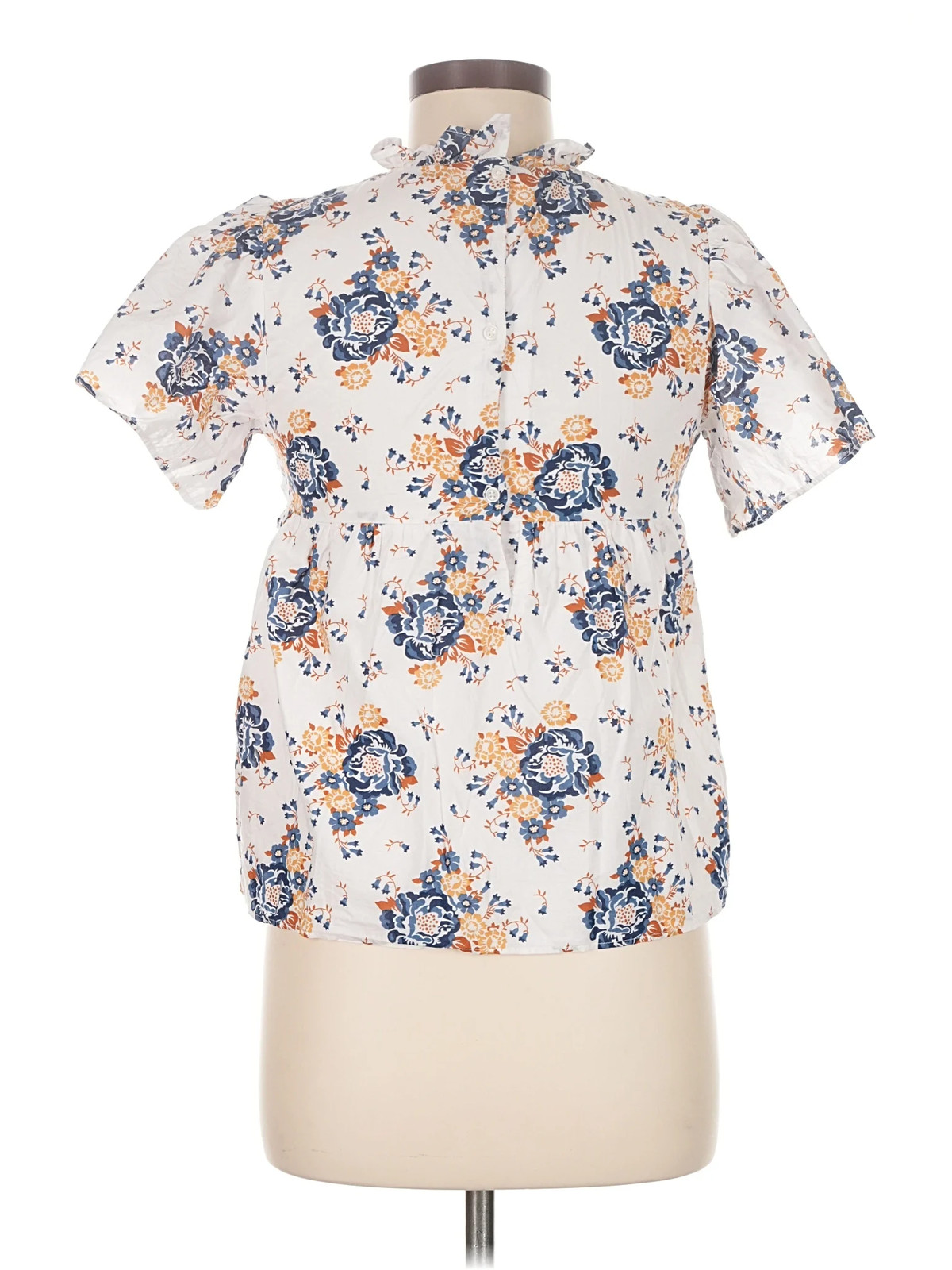 J and J by Janie and Jack Women Ivory Short Sleeve Blouse 18 Plus