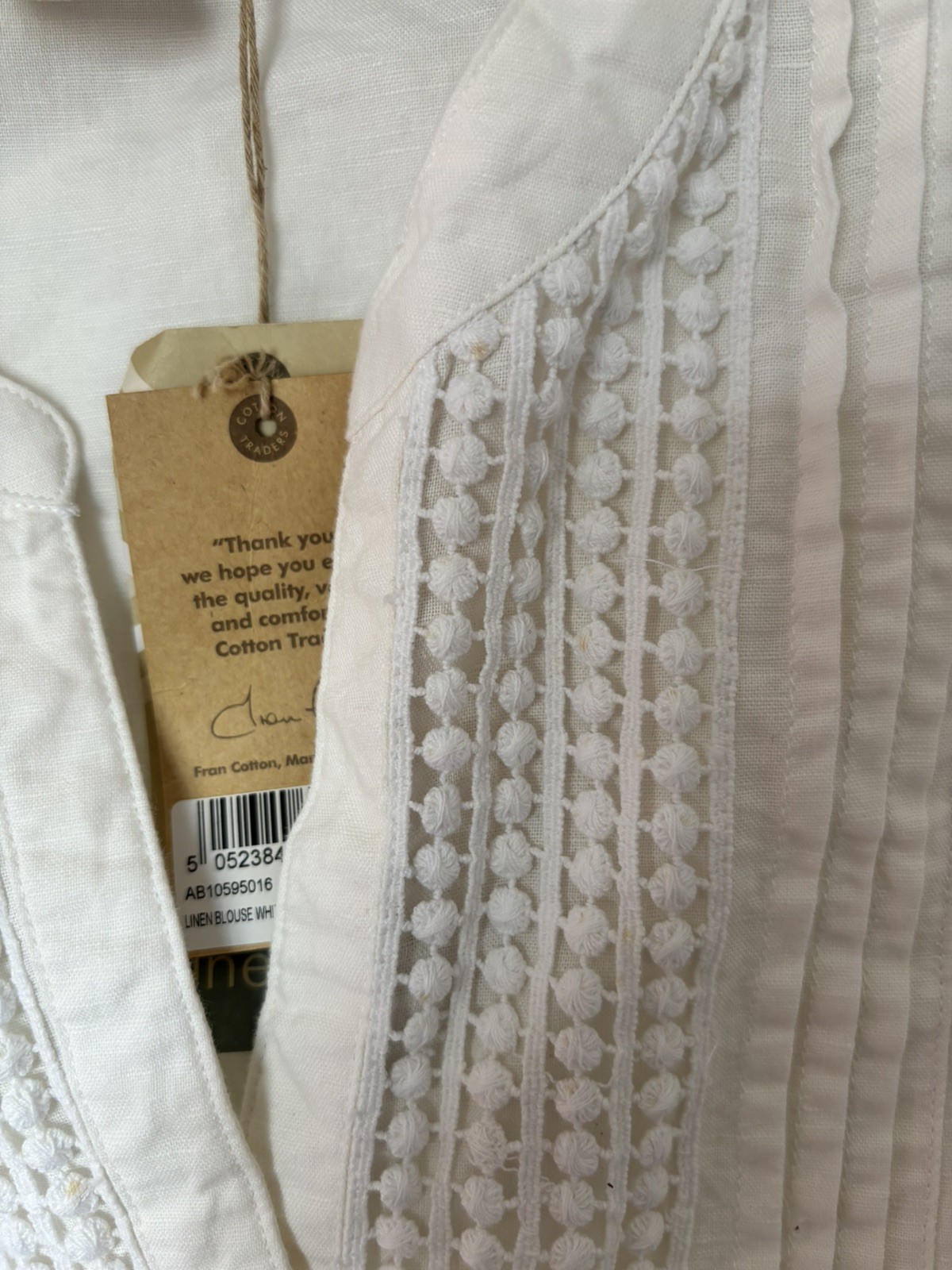 Cotton Traders Linen+cotton Blend Tunic notch neck Top/blouse Shirt Size 16