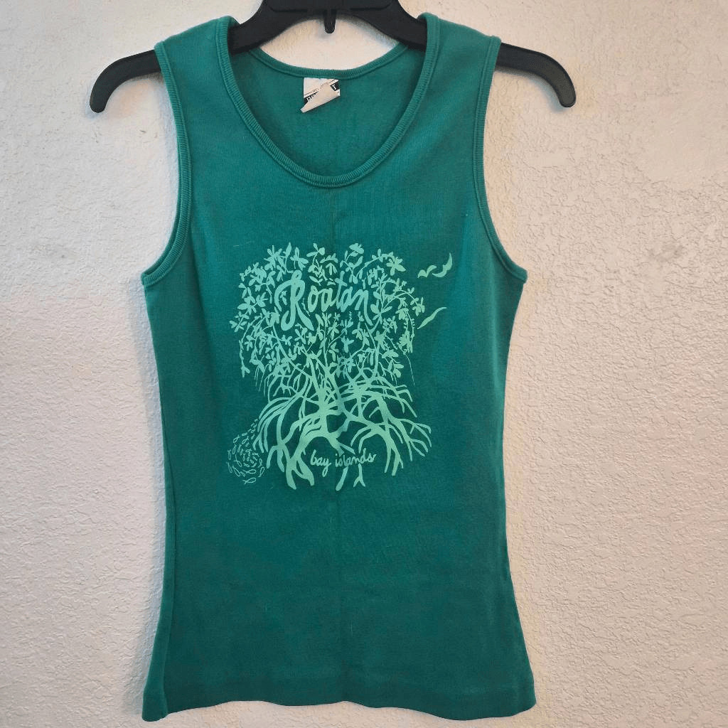 NWOT Vibrant Green Roatan Bay Islands Tank Top: Honduras