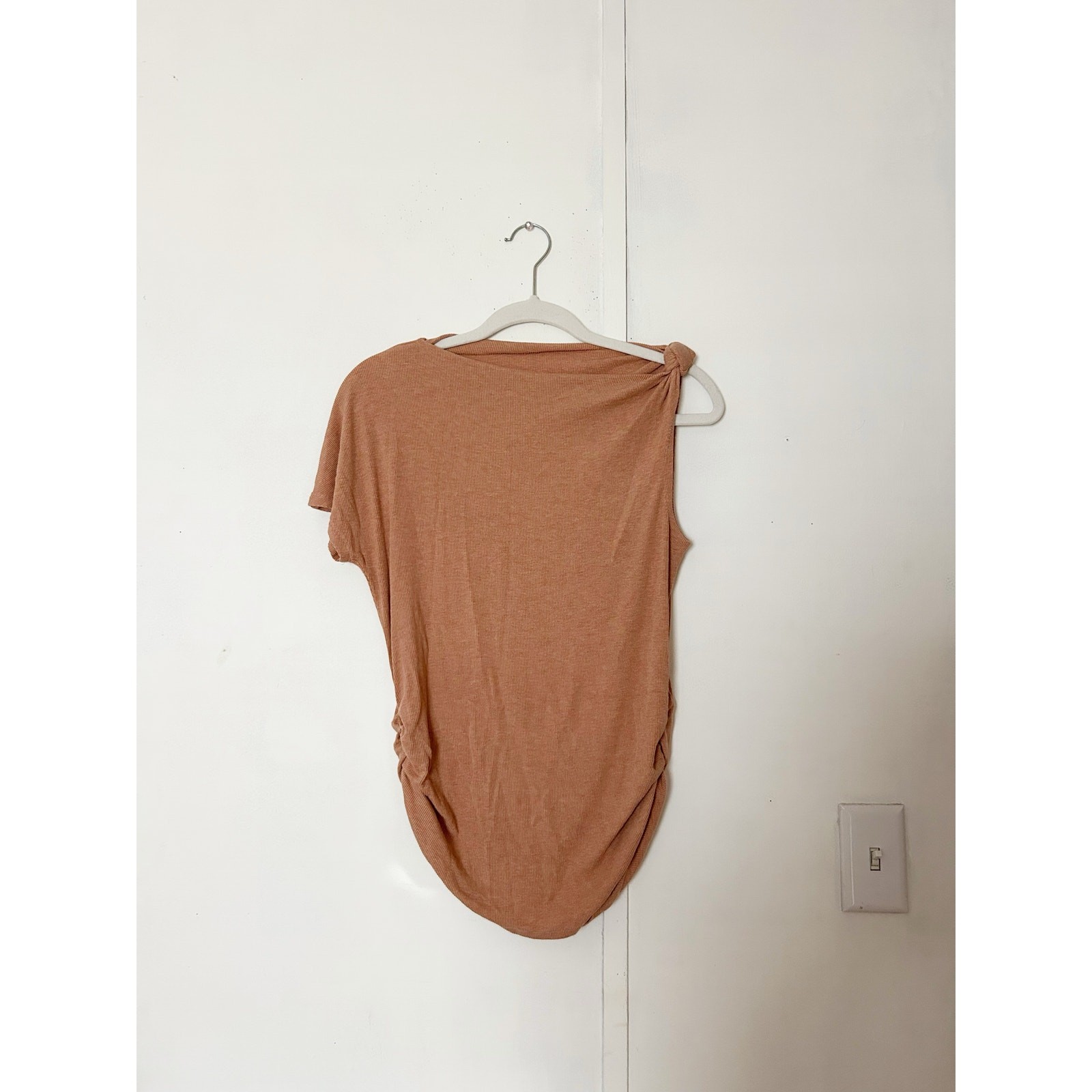 neutral/tan asymmetrical top