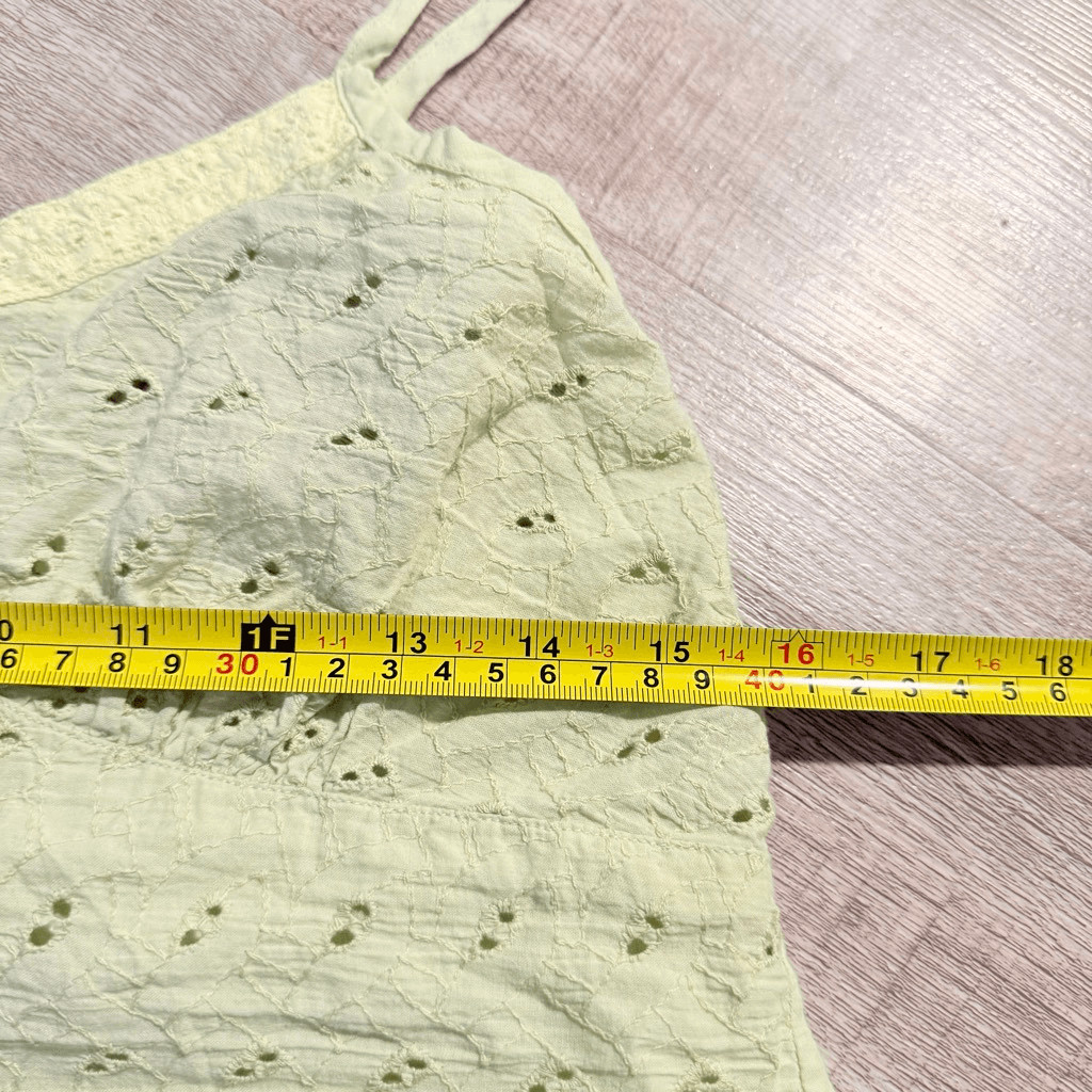 Vintage Claudia Richard Y2K Pastel Mint Green Lace Cami Camisole Tank Top Small