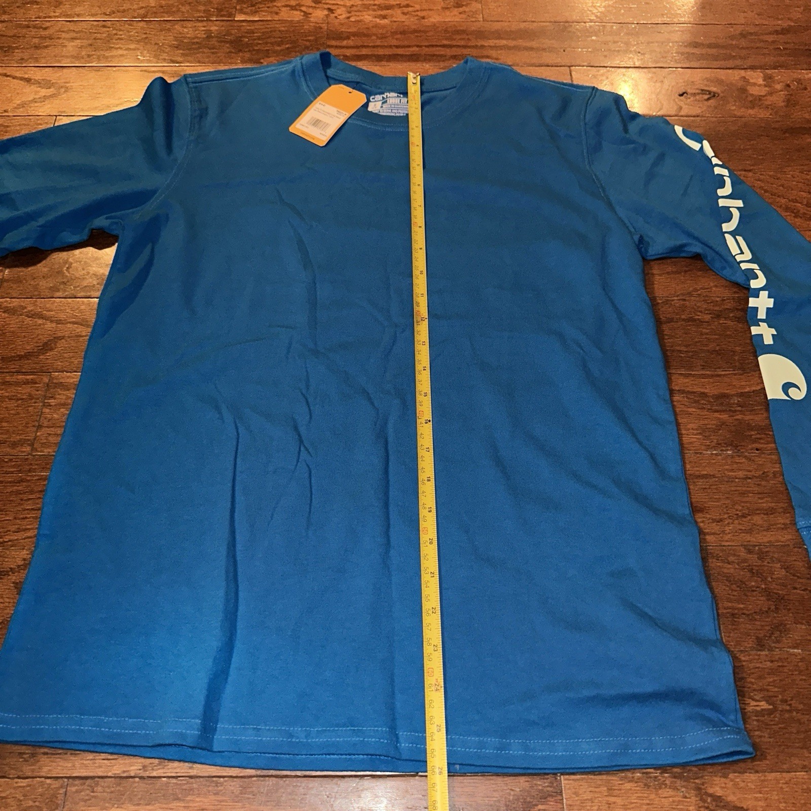 Carhartt Women’s S Loose Fit Heavyweight Long Sleeve Logo Tee Blue TK0231-W NWT