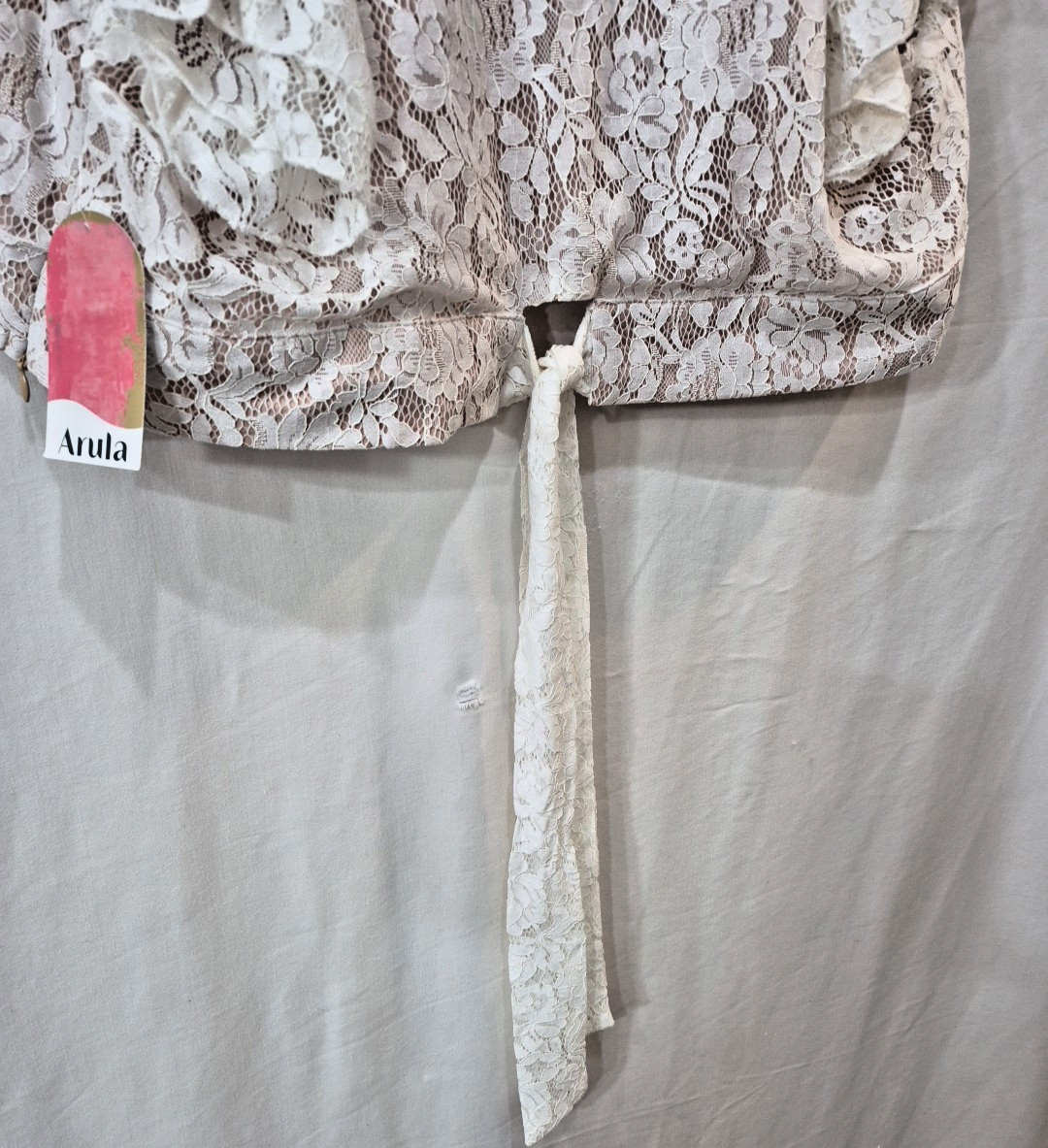 Arula Womens 2X Ivory Romantic Lace Boho Cottagecore Top NWT