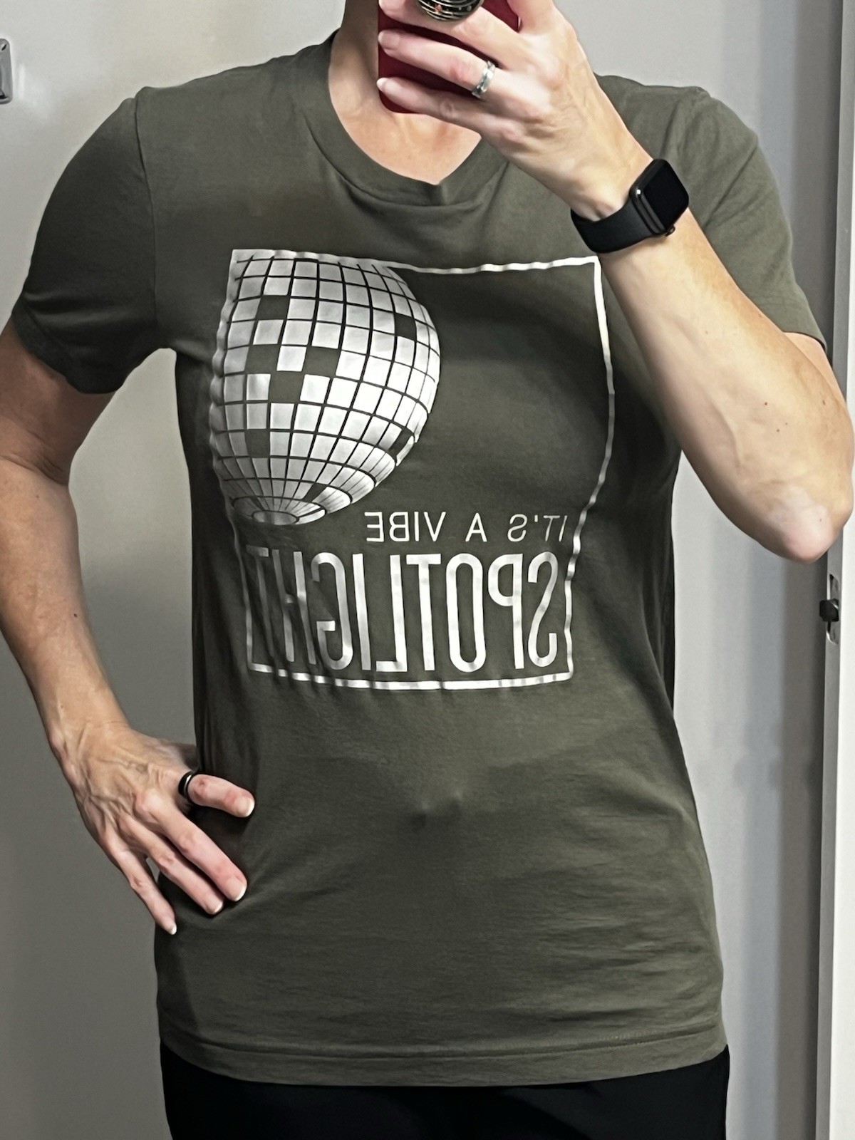 Canvas Bella Green New Year’s Spotlight WCS Dance Event T-Shirt Women Size Sm