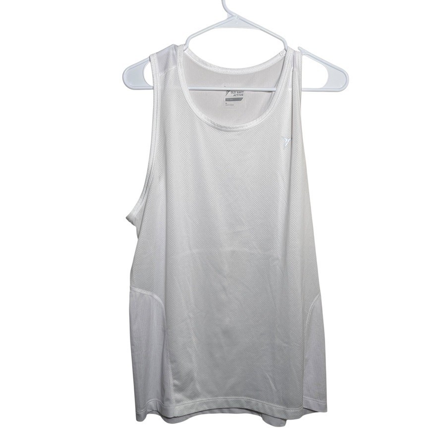 Old Navy Tank Top Women’s Medium White Sleeveless Athletic Scoop Active Shirt