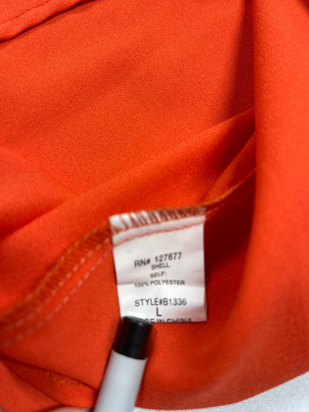 OVI Size L Large Orange Button Tap Sleeves Roll Up Collared Button Down Blouse