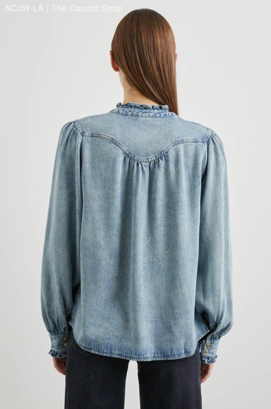 NWT RAILS Alanna Denim Blouse Antique Indigo Women’s Size XS