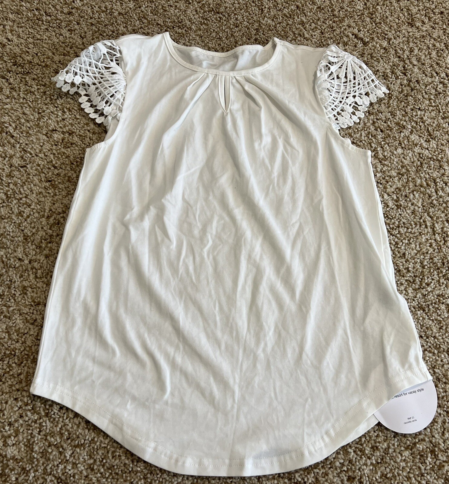 Women’s Short Sleeve Top White Size XS US 2 NWT