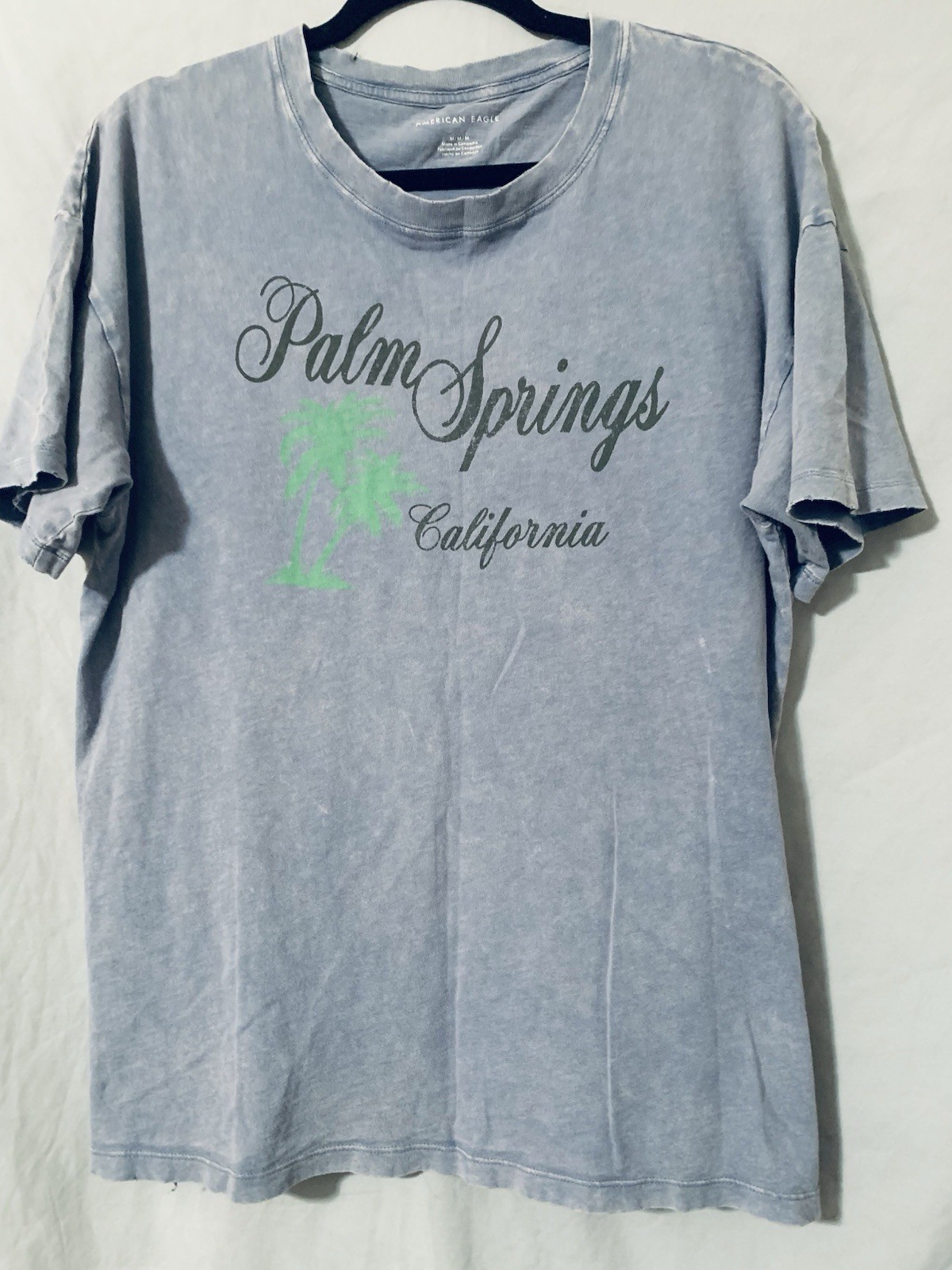 Women’s American Eagle Palm Springs Graphic Tee Comfy Fit Worn-In Style Size MD