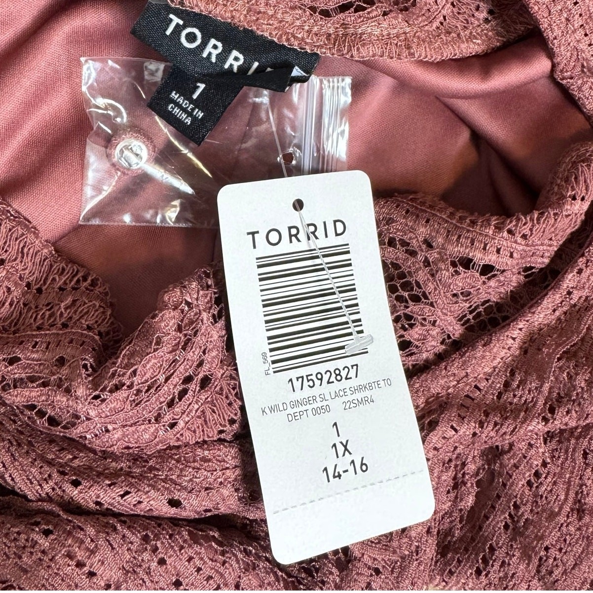 ✨New✨Torrid Babydoll Lined Crew Neck Sharkbite Hem Lined Top Wild Ginger, 1X