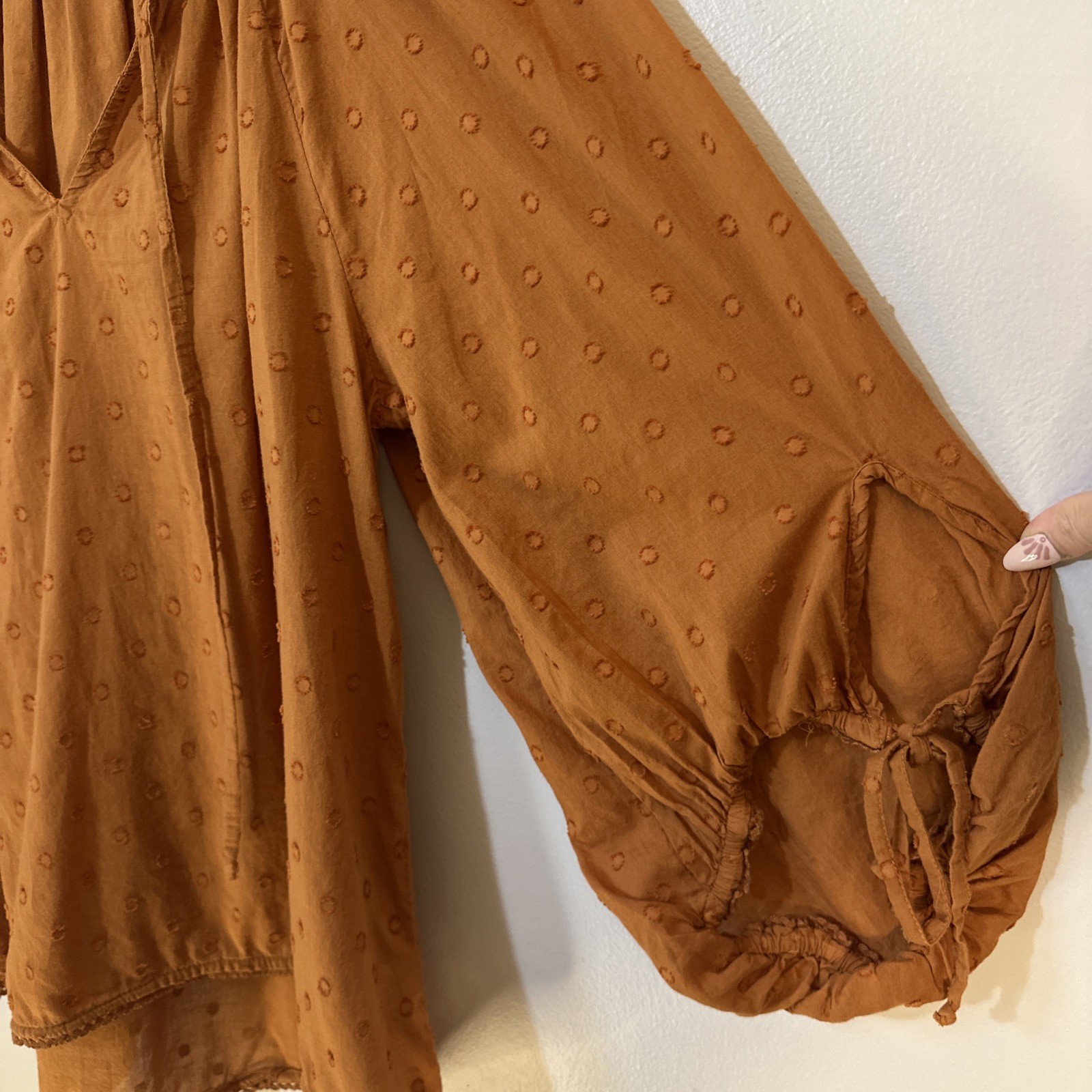 Sundance Catalog Augustine Top in Ginger Sz Small Cotton Boho Lagenlook