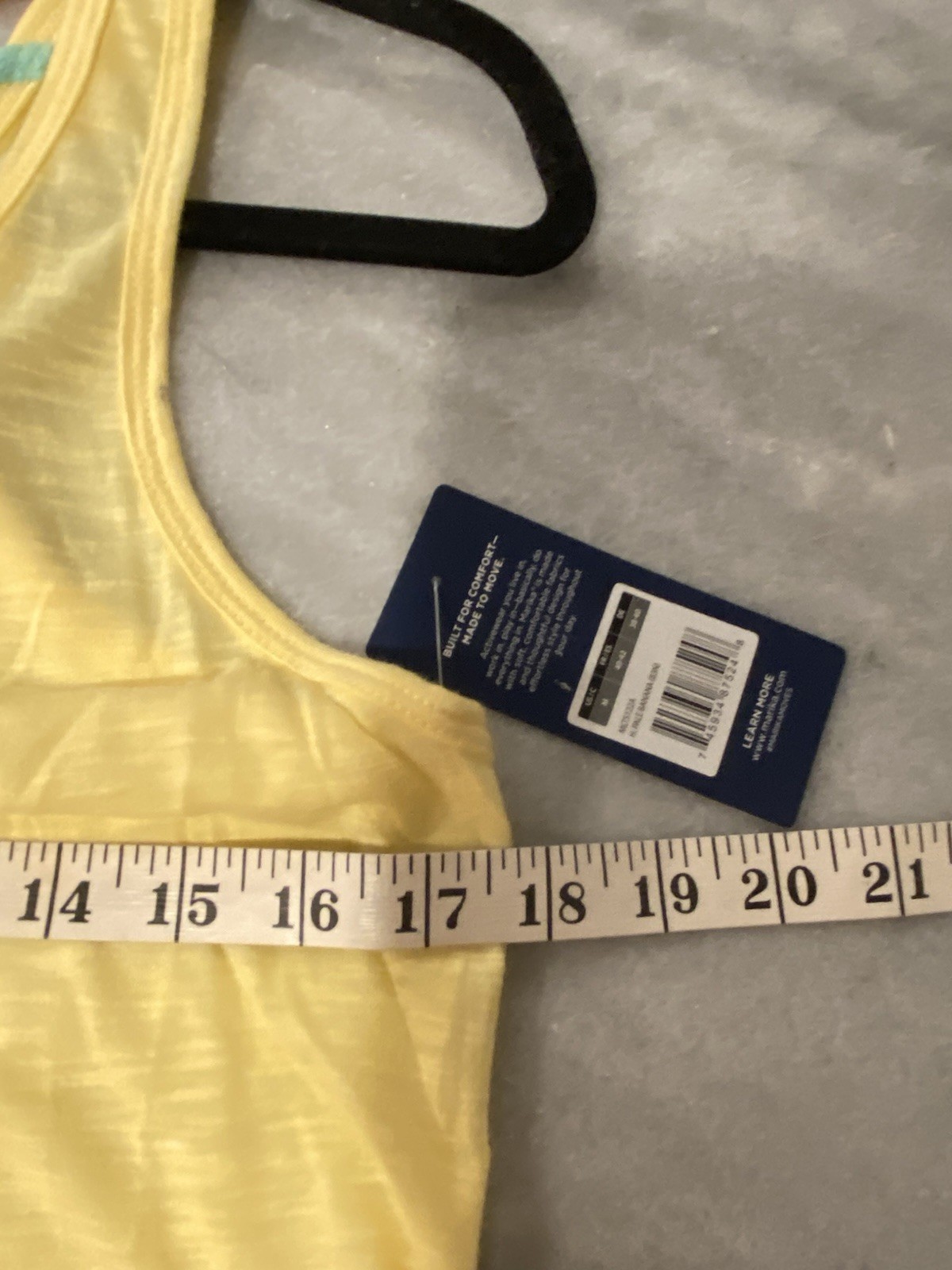 NWT Marika Size M Yellow Criss Cross Open Back Strap Scoop Neck Tank Top