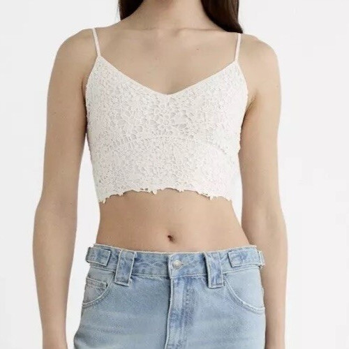 NWT Stradivarius Boho Festival Floral Adjustable Strap Crop Top Blouse S / M