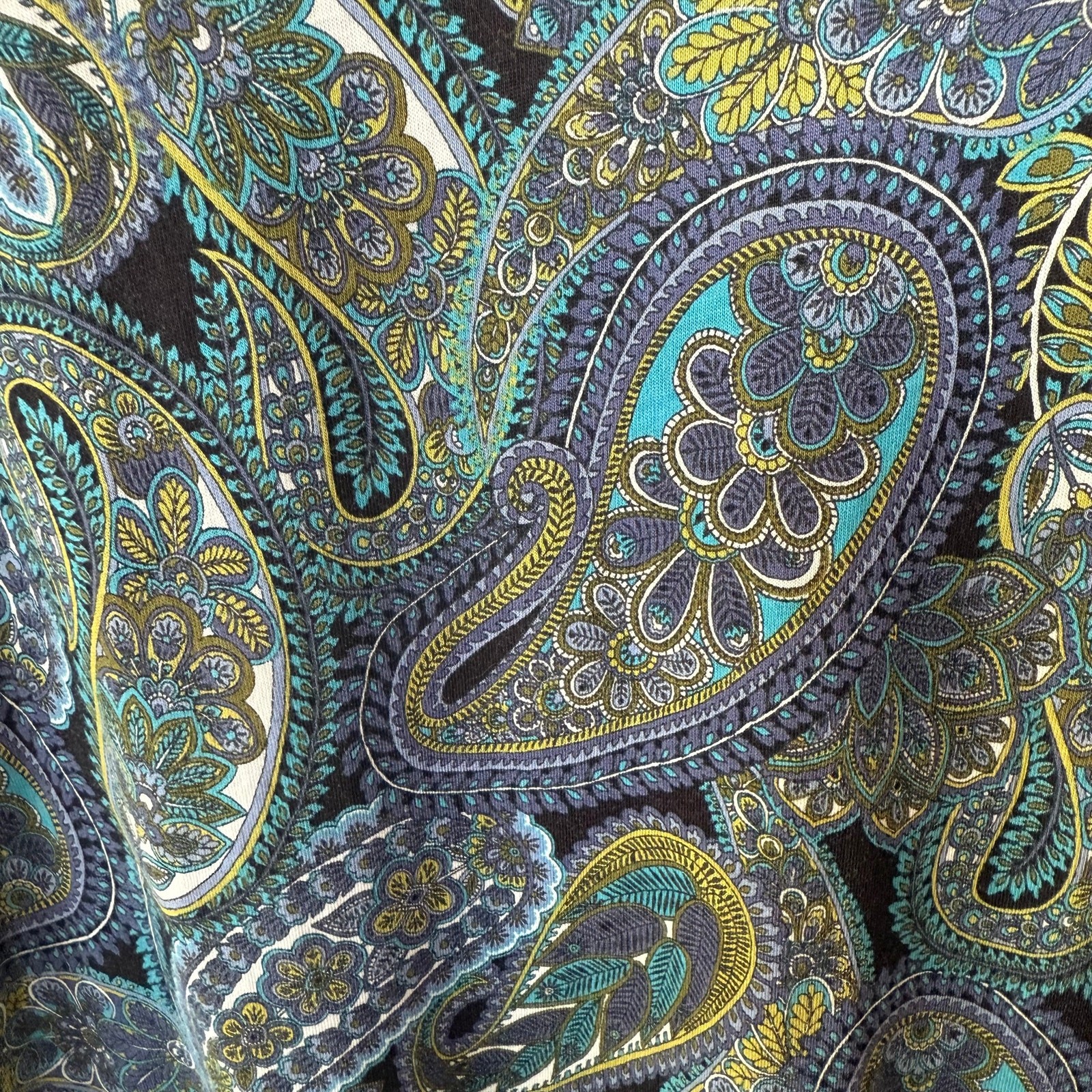J. Jill paisley print tunic top in a cotton blend knit fabric size L.