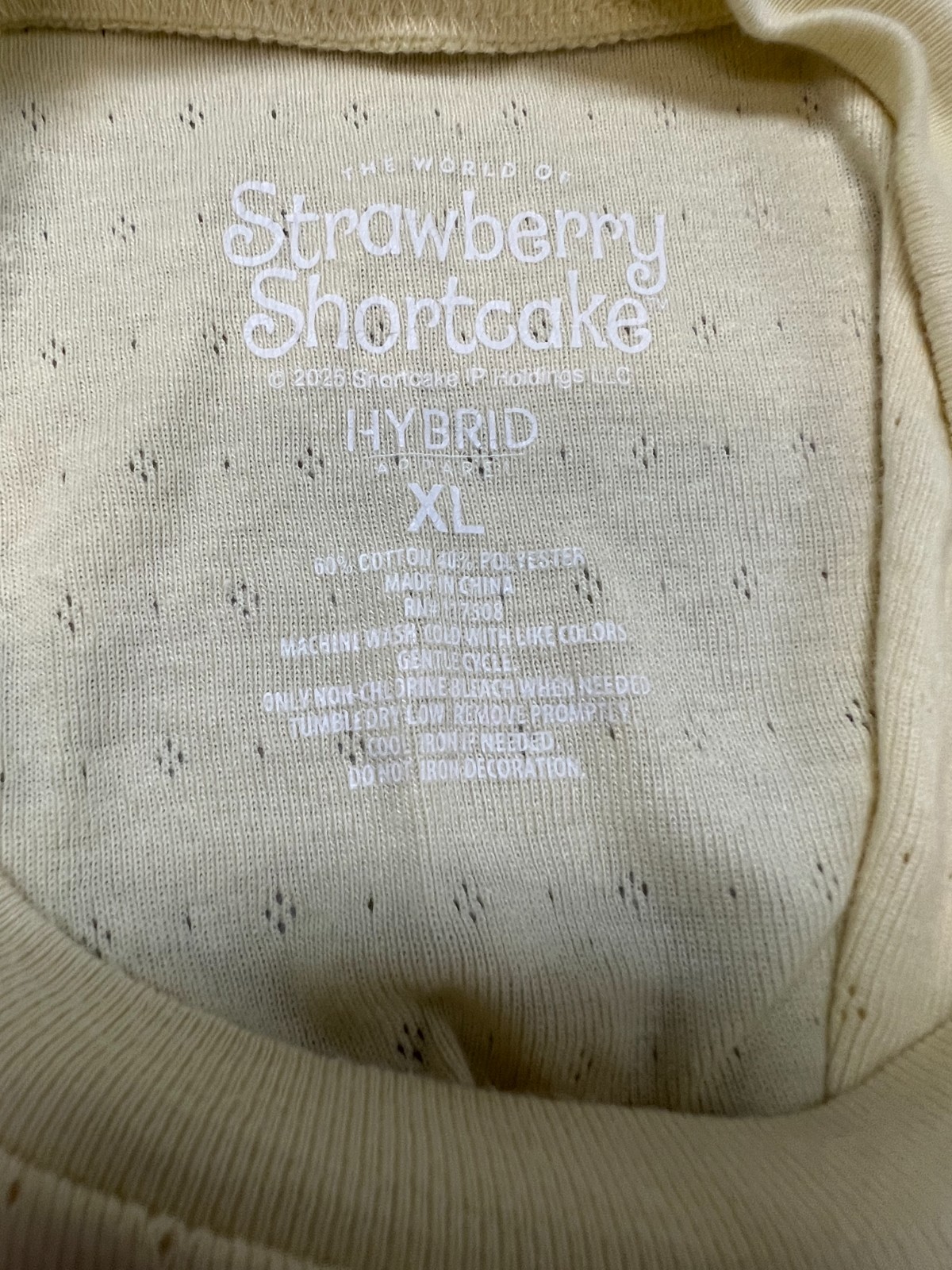 WOMEN’S TEEN Juniors VINTAGE 80’s STRAWBERRY SHORTCAKE Cropped T-shirt XL