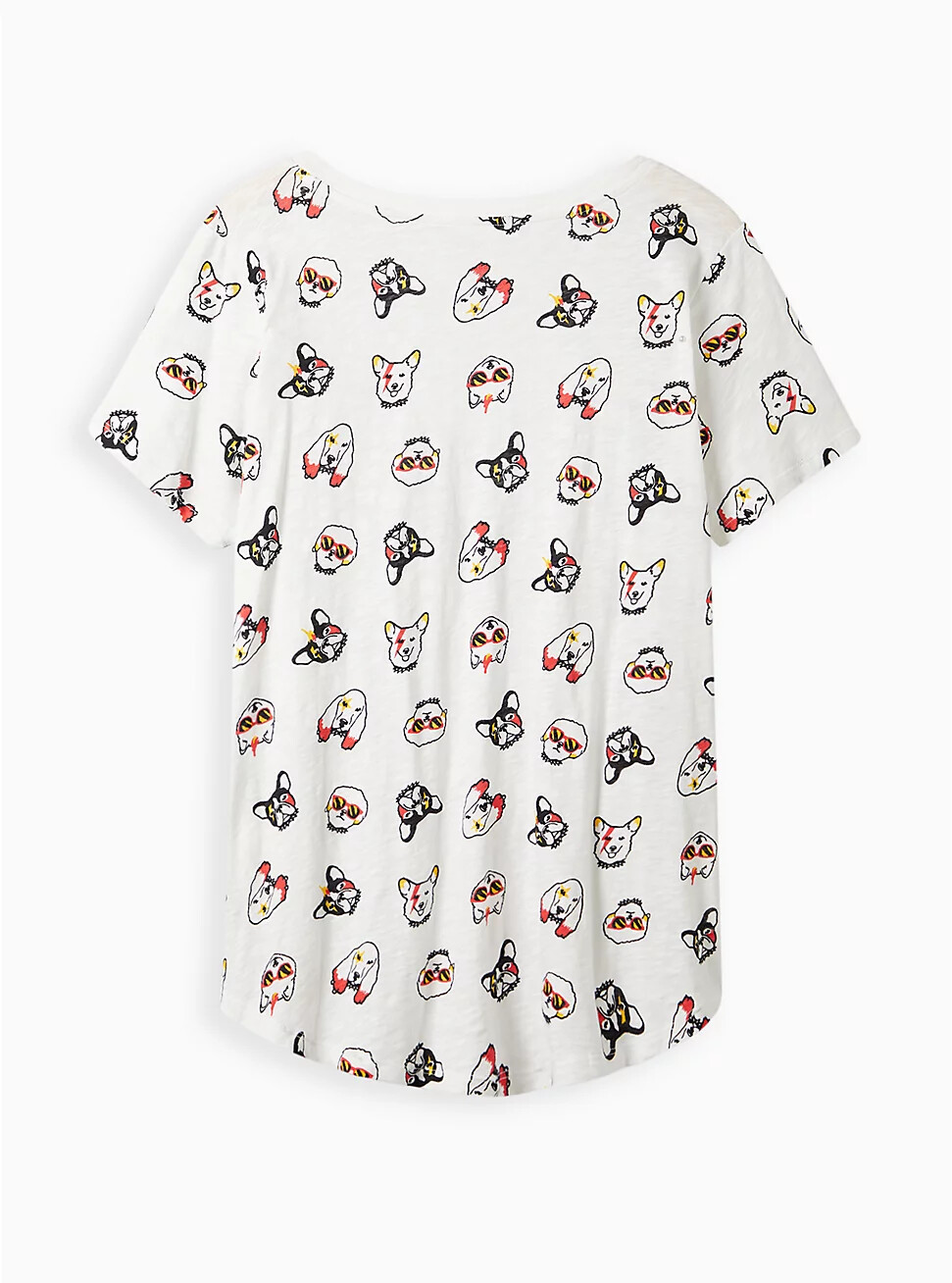 Torrid Pocket Tee V Neck Heritage Slub Multi Dogs White 2 2x 18 20 #A35783