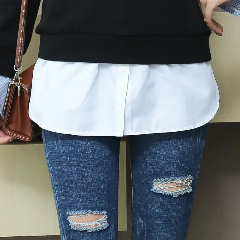 Women Girls Shirt Blouse Extender Adjustable Layering Faux Top Lower Sweep Mini