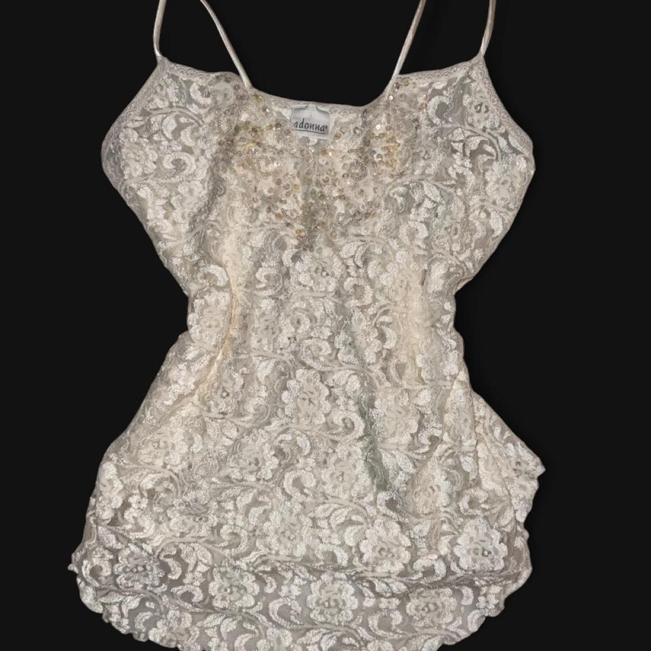 Adonna Women’s Cream and White Vests-tanks-cami