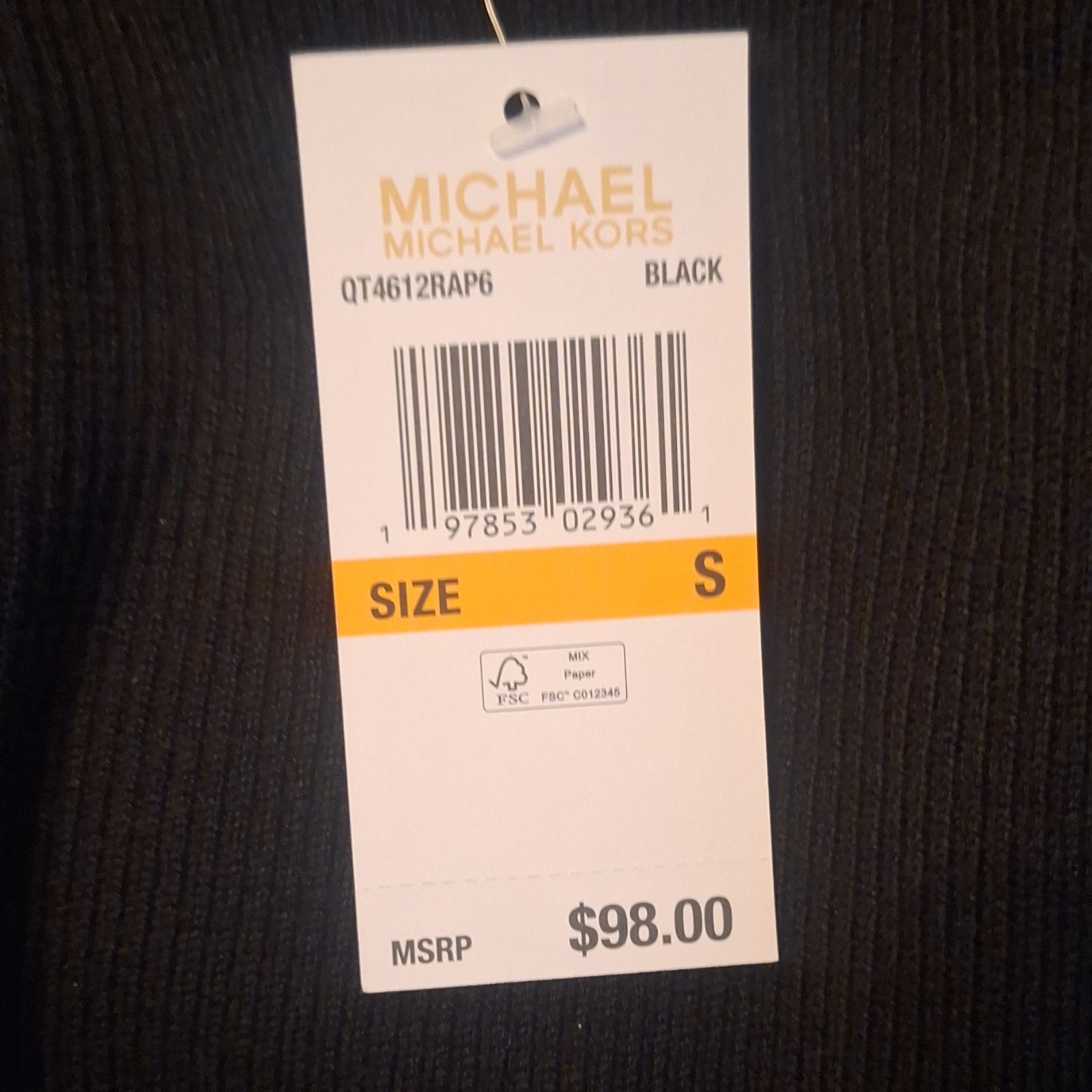 Michael Michael Kors Black Ribbed Knit Crew Neck Button Tank Top Women S