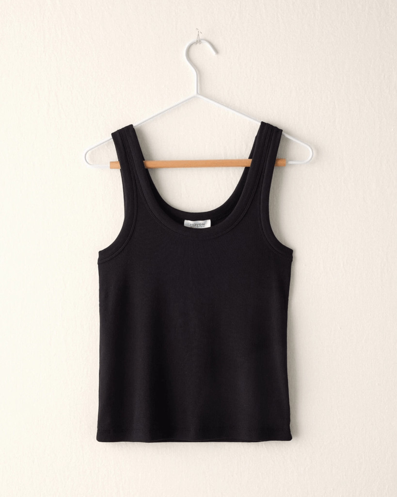 HAVEN WELL WITHIN Women’s Organic Cotton Scoop Neck Tank Black small NEW
