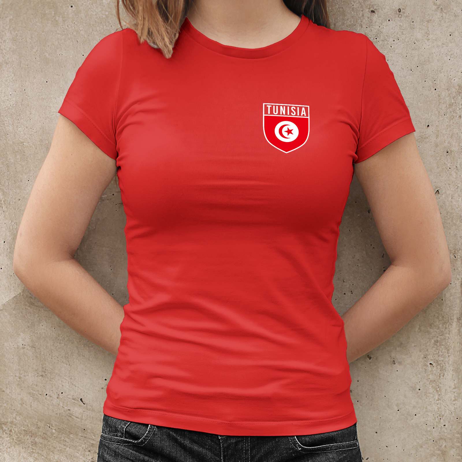 Personalised Tunisia Badge T Shirt For Women shirt Football Her Soccer Custom…