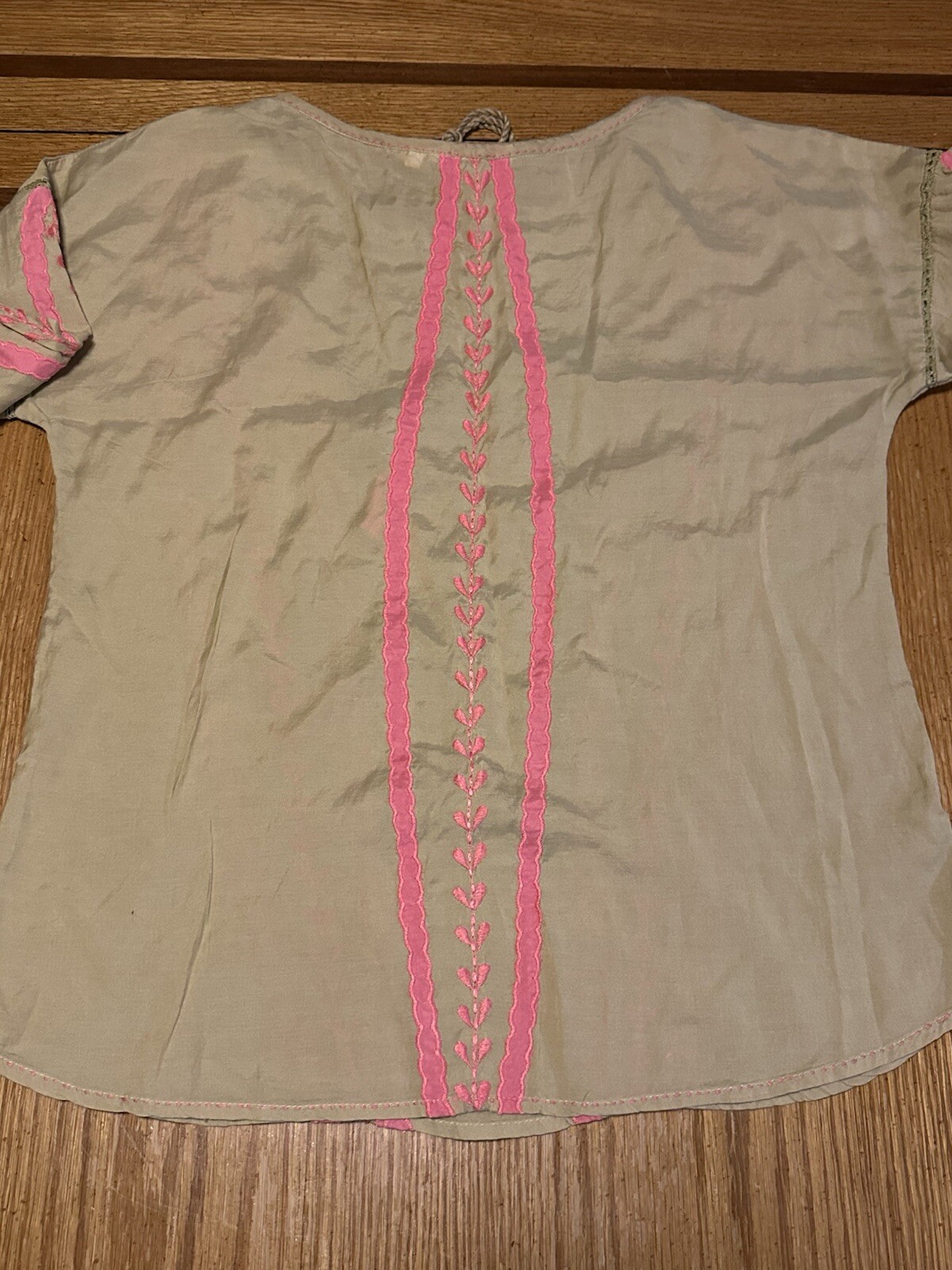 Women’s Sundance Catalog PS Small Petite Top Tunic Shirt Peasant Gypsy Tan Pink