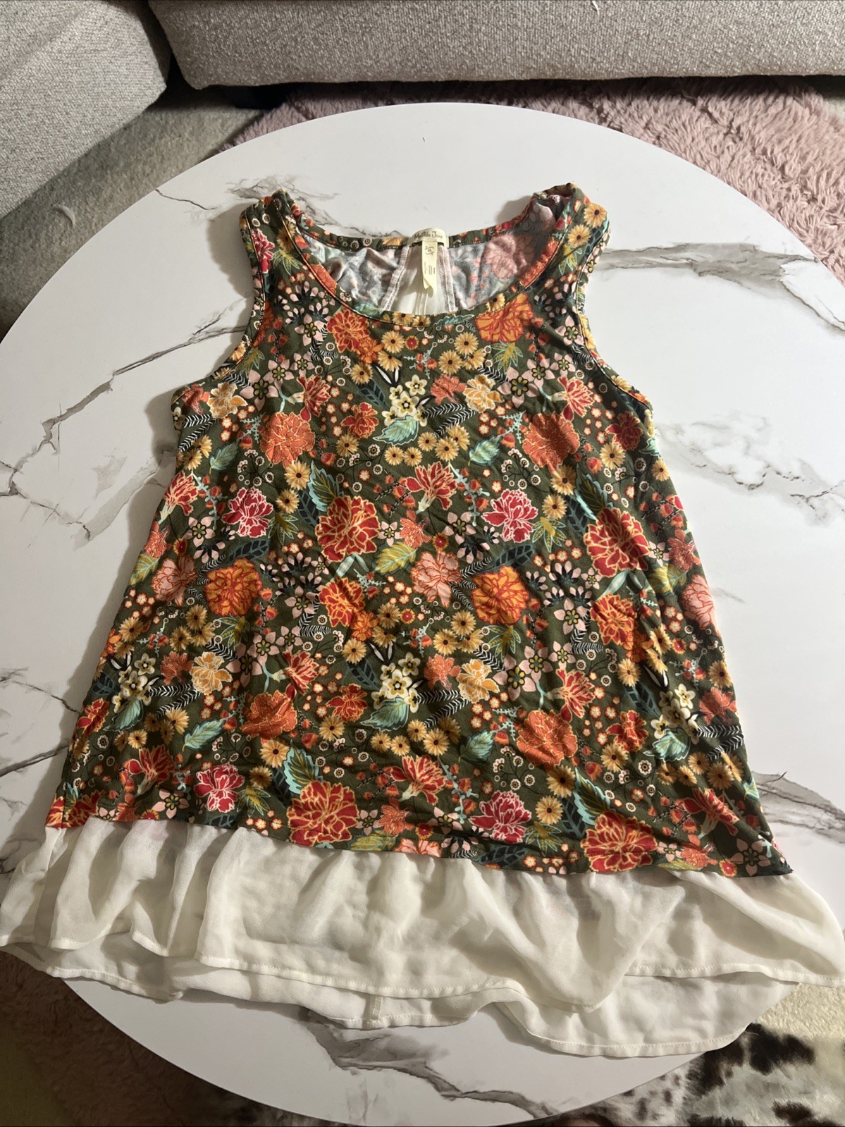Matilda Jane Happy Floral Tank Hippie Boho Sz M Girlie Feminine Fairy Tale
