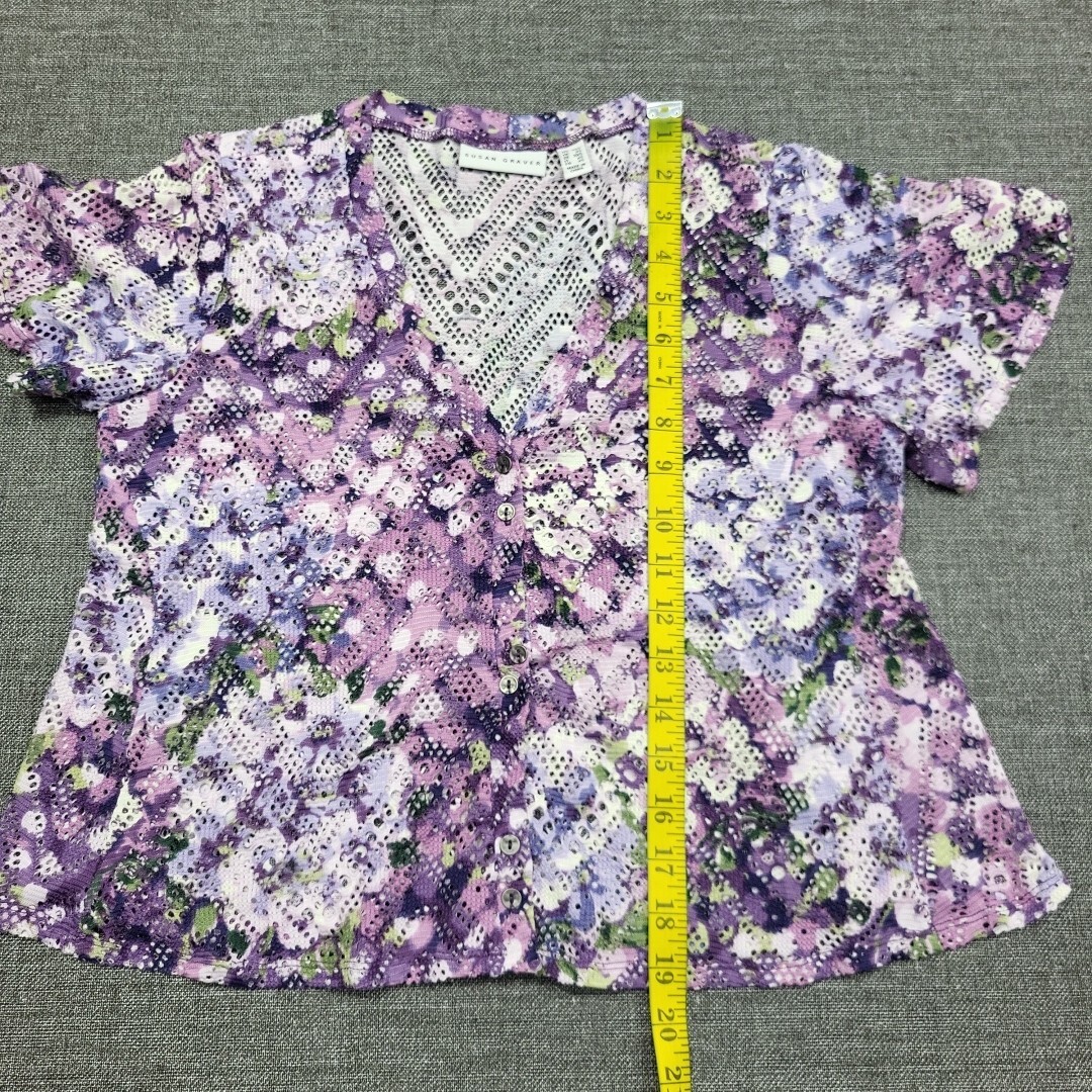 Womens Printed Button Dressy Cropped Shrug Top XX-Small Sz Lilac Coverup