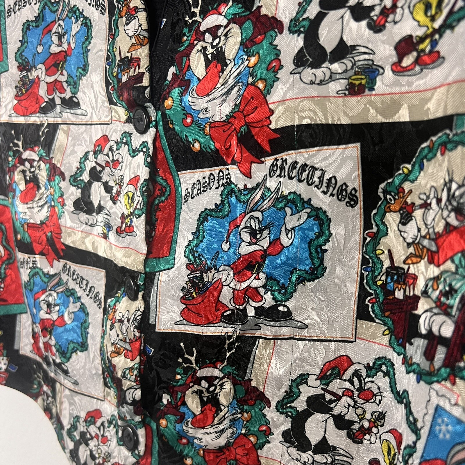 Looney Tunes Vintage 1994 Vest Season’s Greetings Christmas Top Unisex One Size