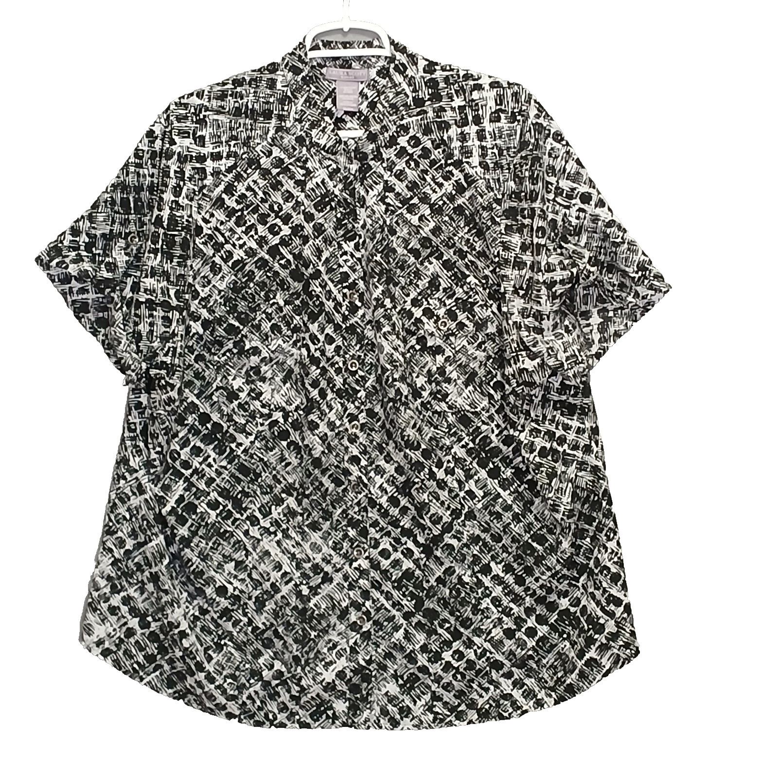 Laura Scott Animal Print Button Women’s Up Short Sleeve Blouse Plus Size 20/22W
