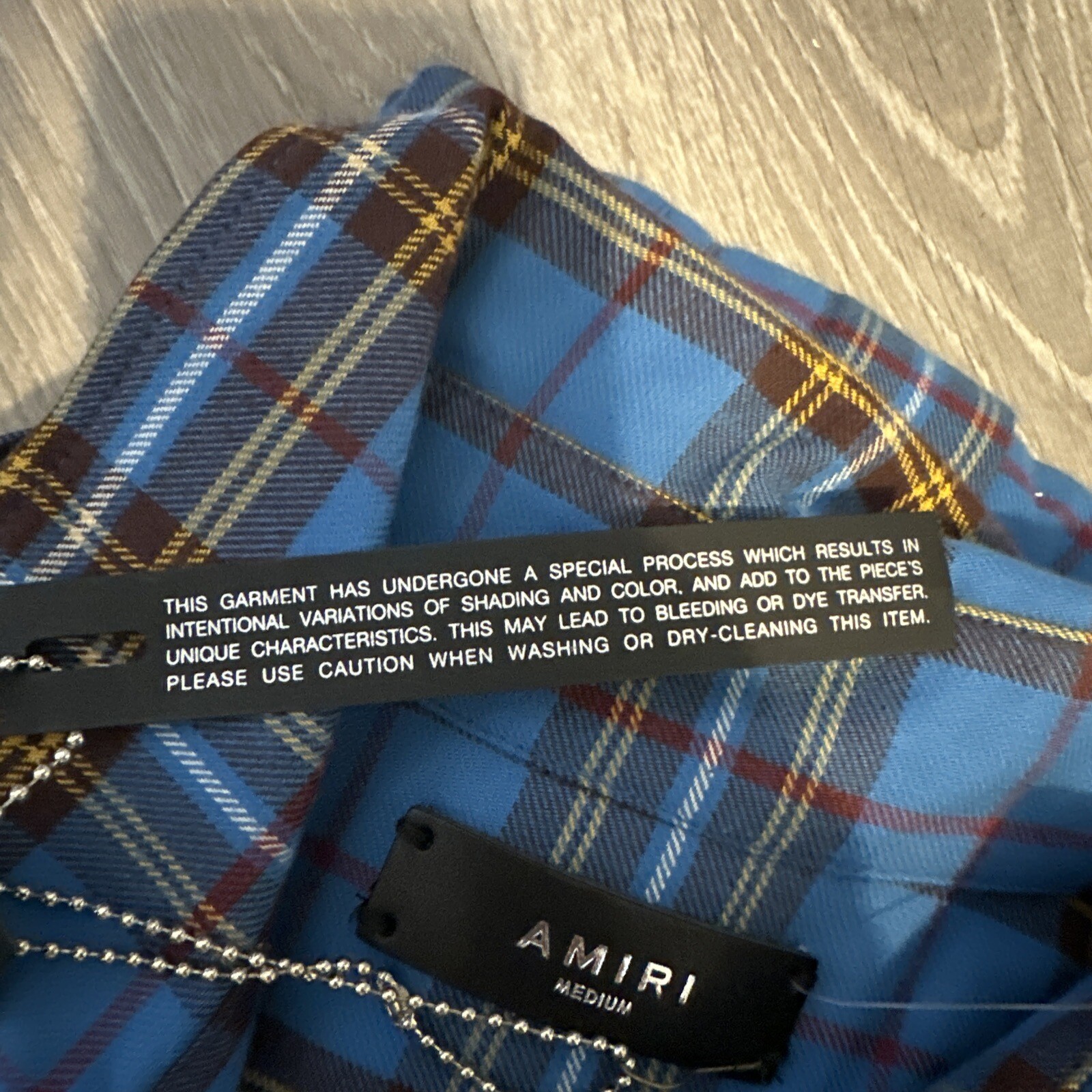 Amiri Workwear Plaid Shirt ‘Blue’ Sz M – PS22WLS008 420 BLUE – $890