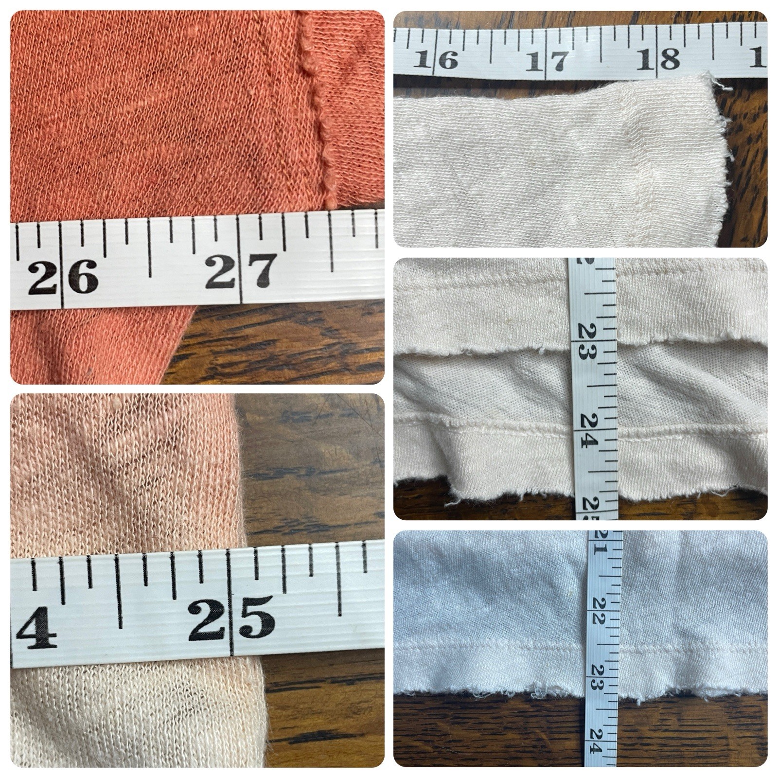 We The Free Free People Raw Edge Scoop Neck Ombre Top Orange Linen Blend P/S