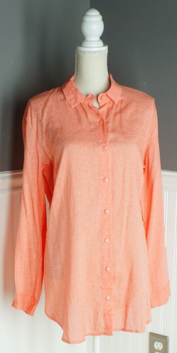 NEW Coral Coco + Carmen Women’s Long Sleeve Casual Button Up Shirt S/M NWT $61