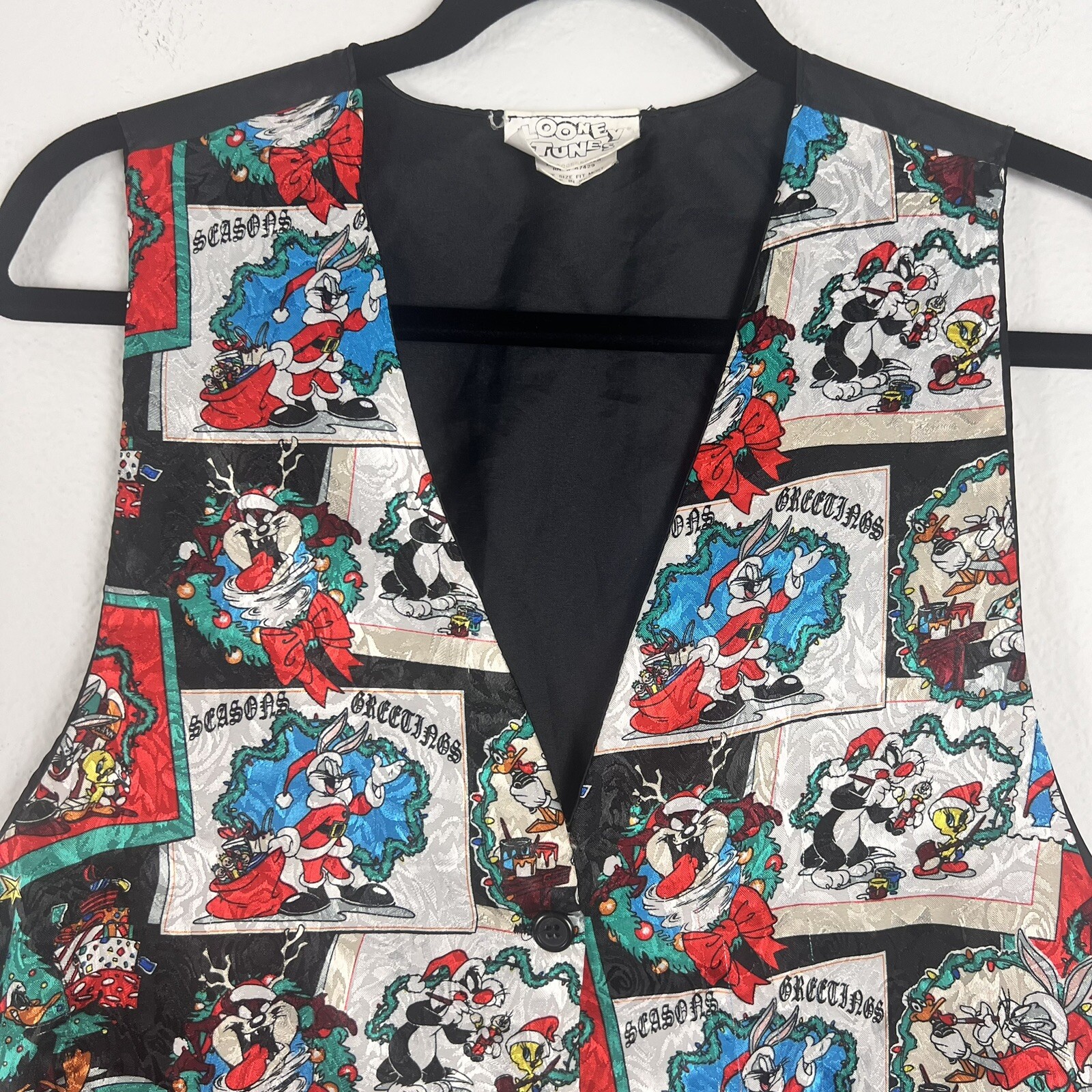 Looney Tunes Vintage 1994 Vest Season’s Greetings Christmas Top Unisex One Size