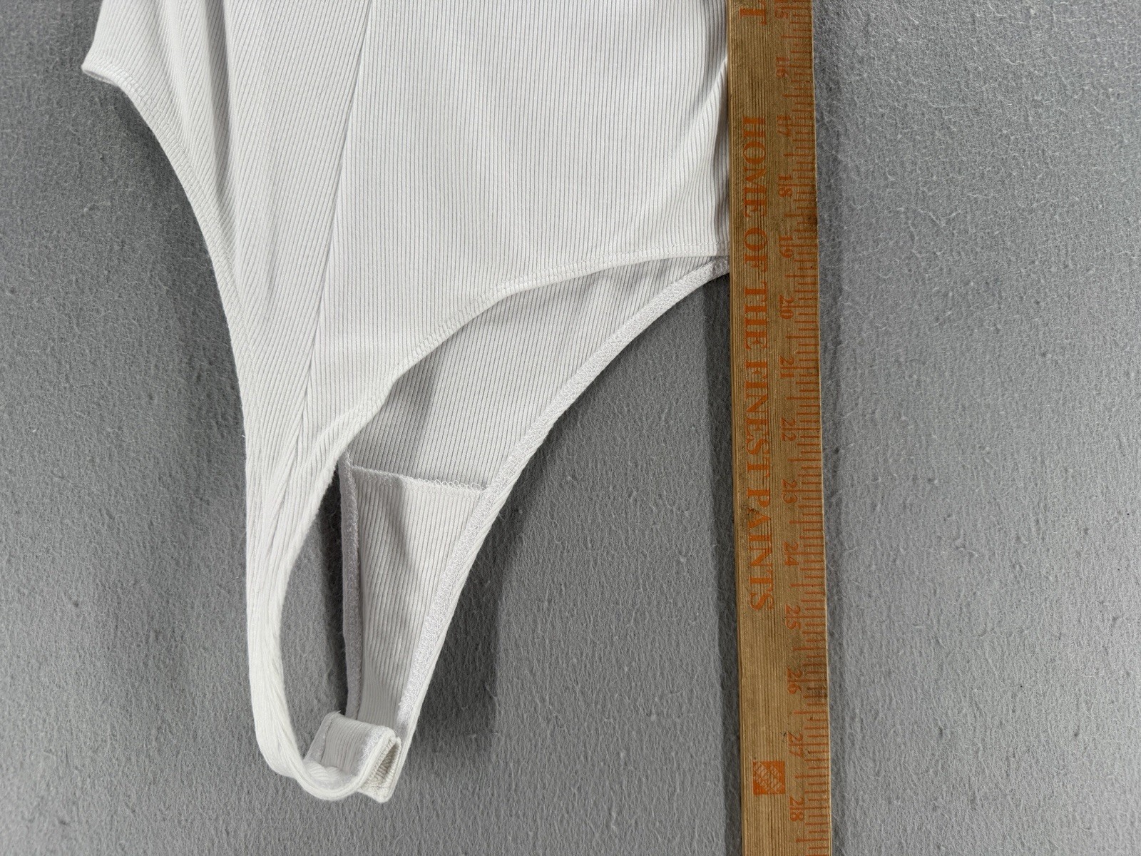 Betro Simone One Shoulder Bodysuit Womens Size S White Ribbed Knit Neutral Thong