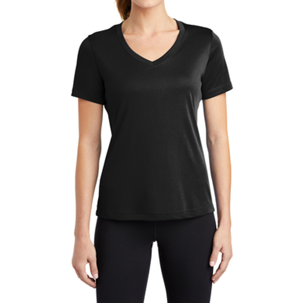 Sport-Tek Women’s V Neck Polyester PosiCharge Short Sleeve Competitor Tee