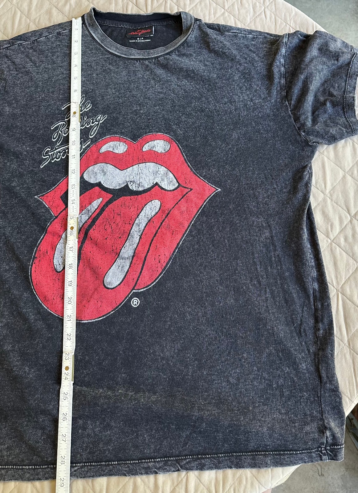 The Rolling Stones Shirt Women size S Gray Logo Rock Band Music