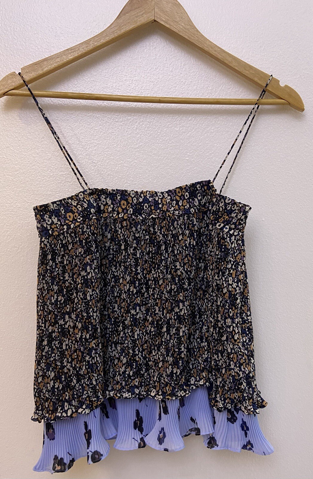 NWT Derek Lam 10 Crosby Women’s Floral Sleeveless Ruffle Blouse Multicolor Sz 2