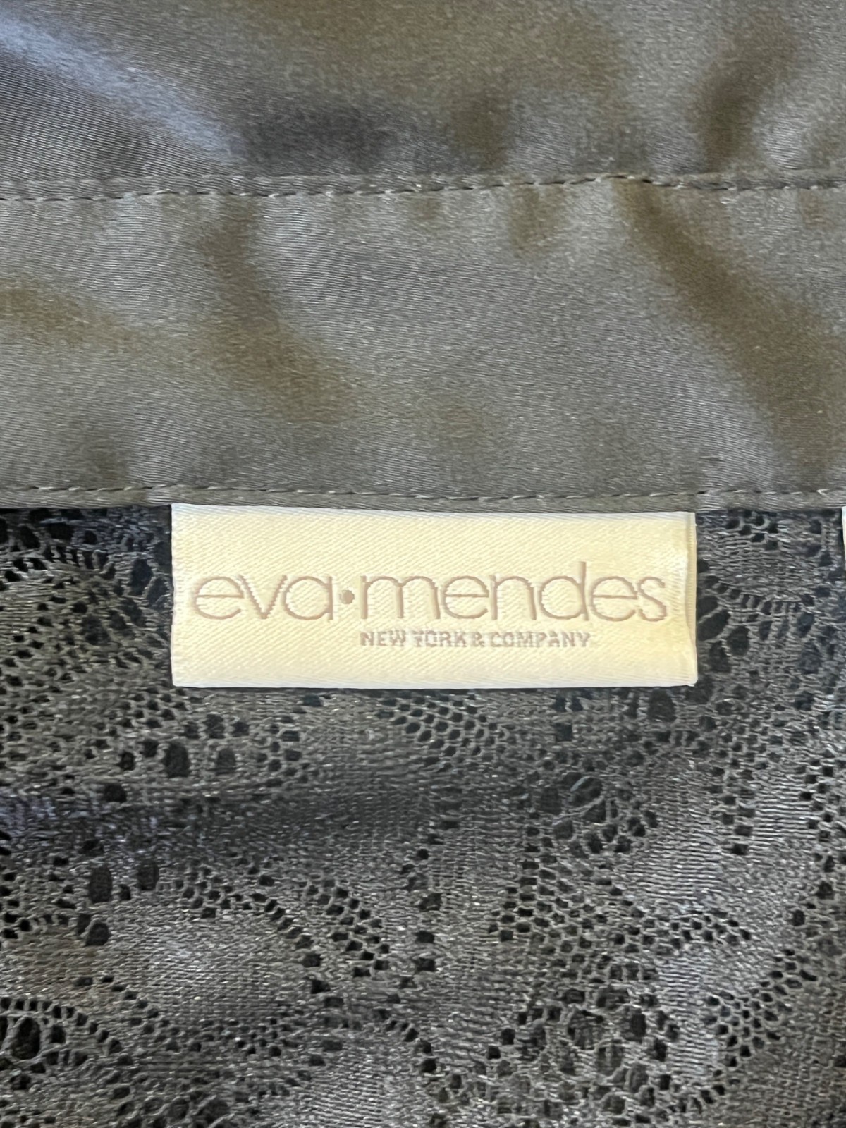 Eva Mendes Y2K Crochet Button Down Shirt Womens Small Black Witchy Dark Fairy