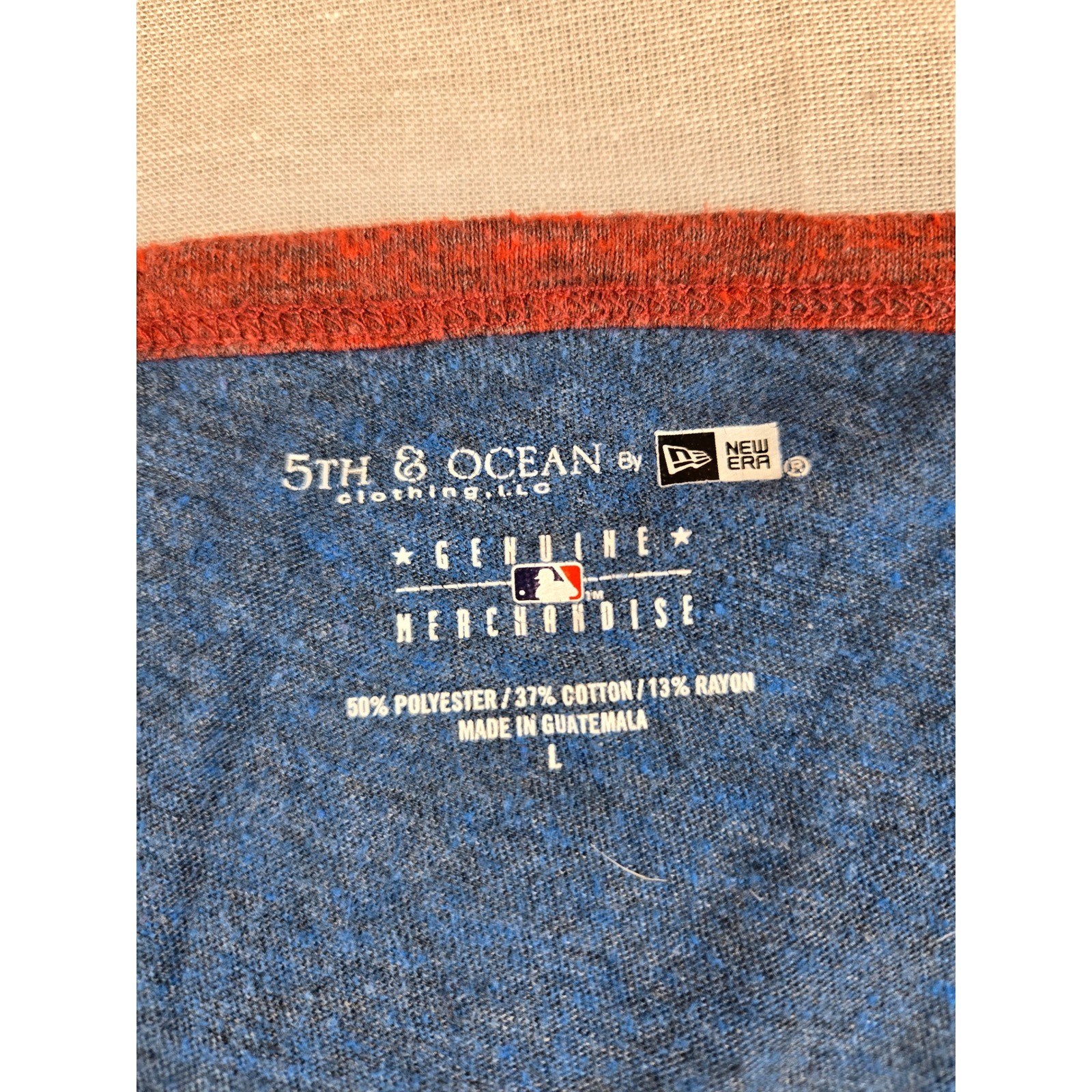 5th & Ocean Chicago Cubs MLB Colorblock Tank Top Blue Grey Red Large