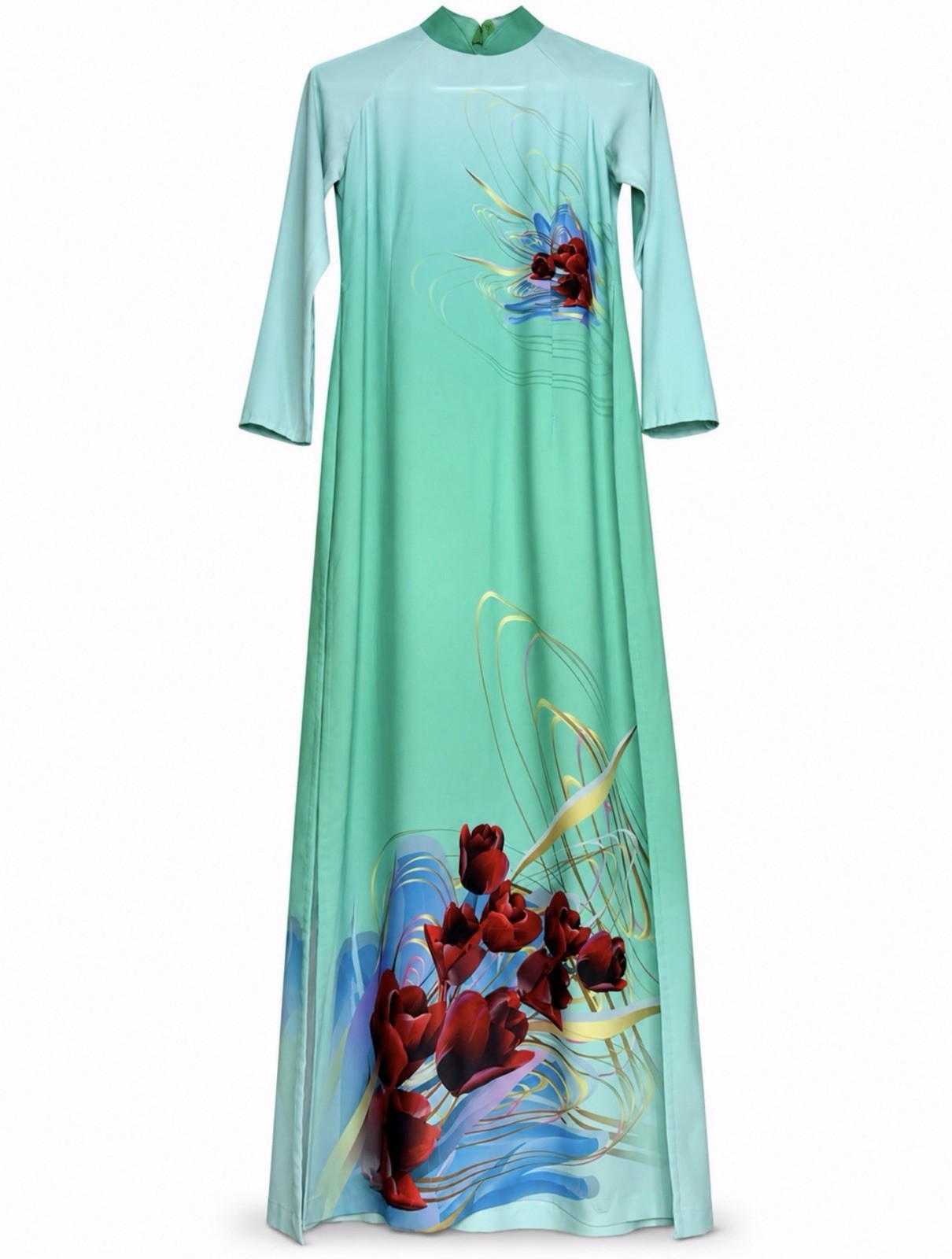 Handmade Vietnamese Ao Dai (chest 94cm, waist 80cm) back zip no pants