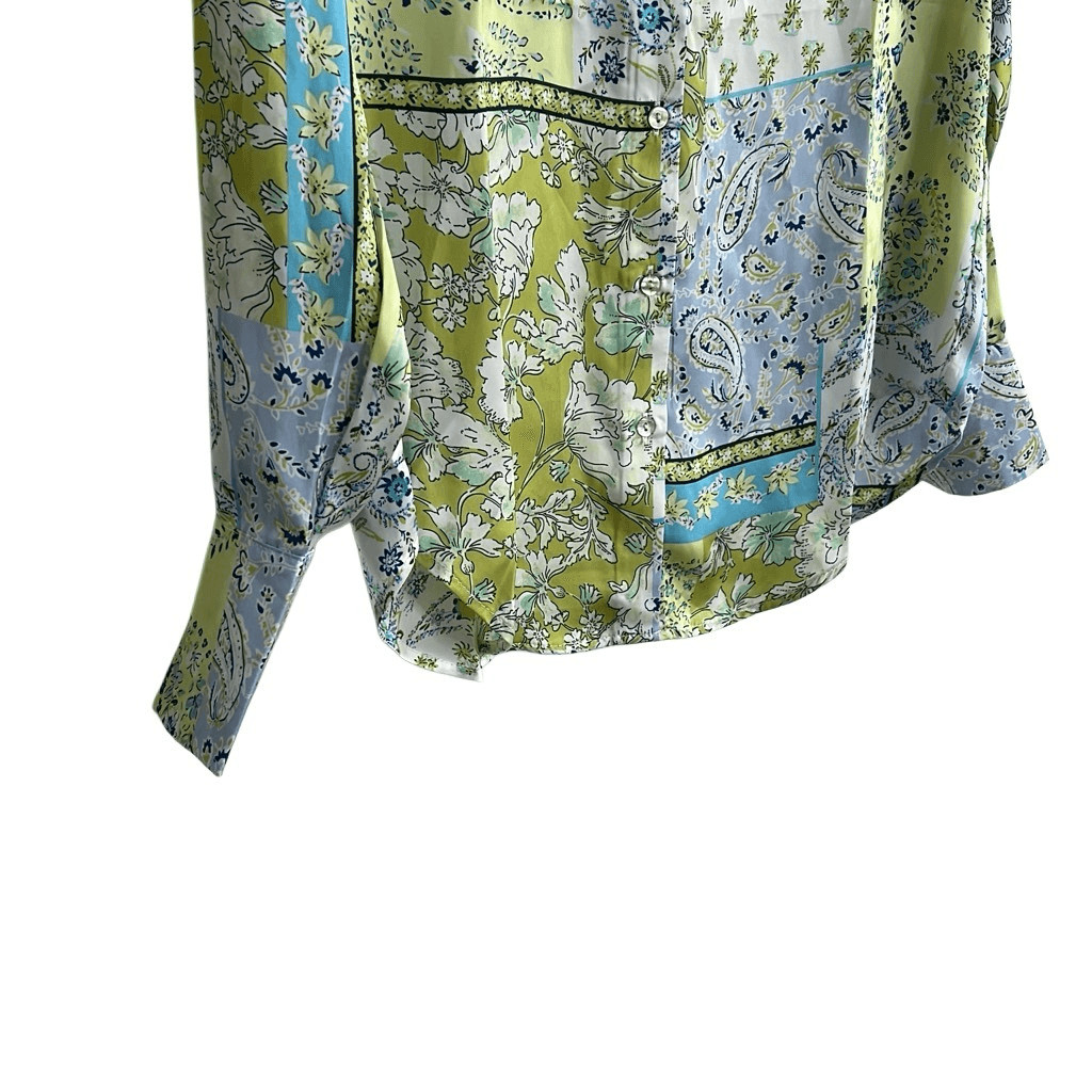NWT Industry Republic Floral Paisley Long Sleeve Button Up Shirt Green Sz Small